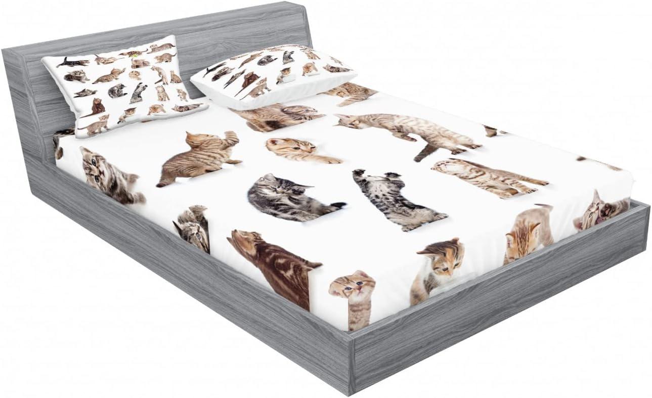 imageAmbesonne Sloth Fitted Sheet amp Pillow Sham Set Cartoon Character Sleeping on Branch Jungle Animal in Night Sky Kids Theme Decorative Printed 2 Piece Bedding Decor Set Twin Plum BrownBeige White