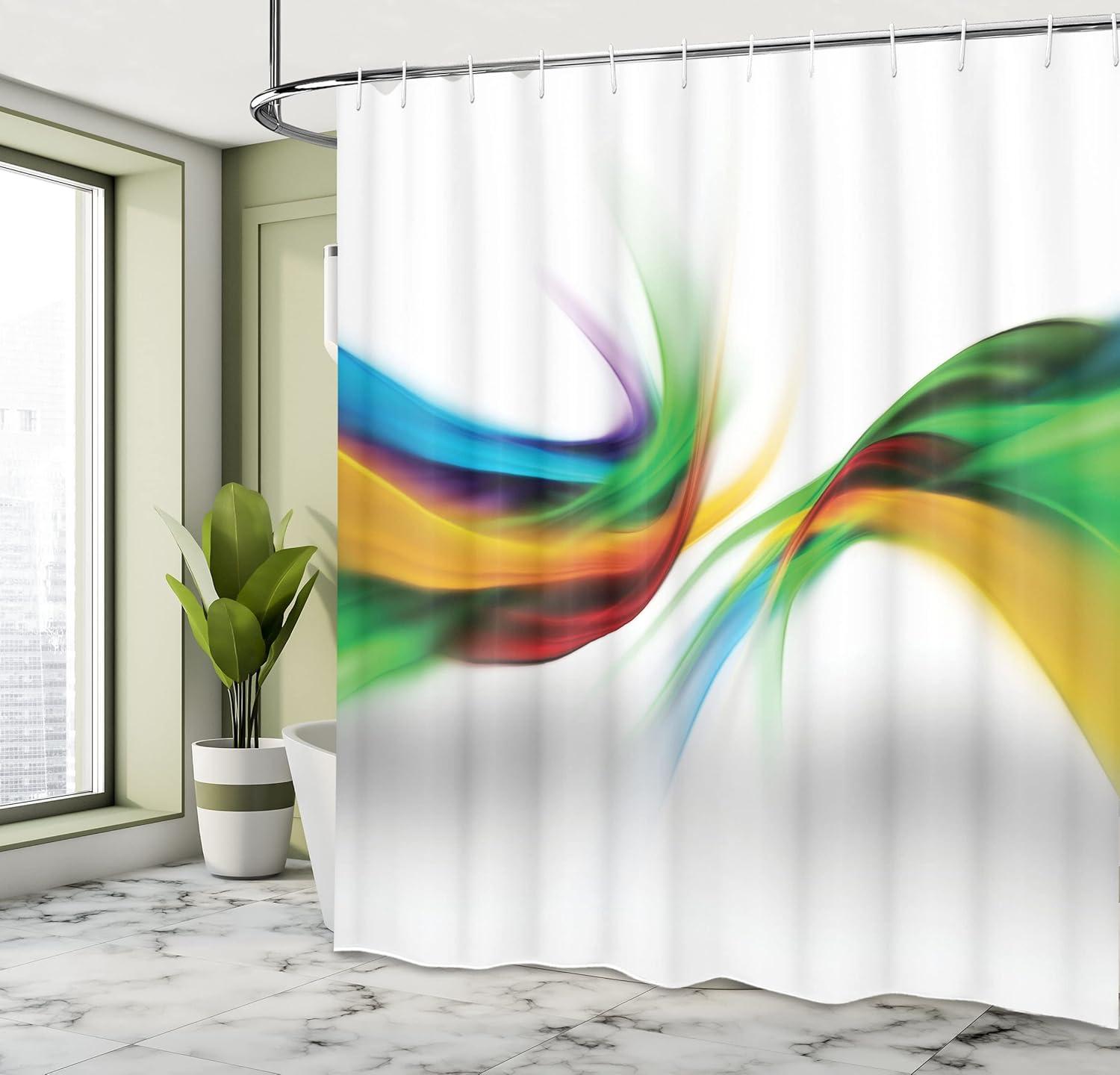 imageAmbesonne Sports Shower Curtain Cartoon Soccer Balls Showing Various Expressions Bored Laughing Happy Smiley Cloth Fabric Bathroom Decor Set with Hooks 69 W x 75 L White BlackMustard Green