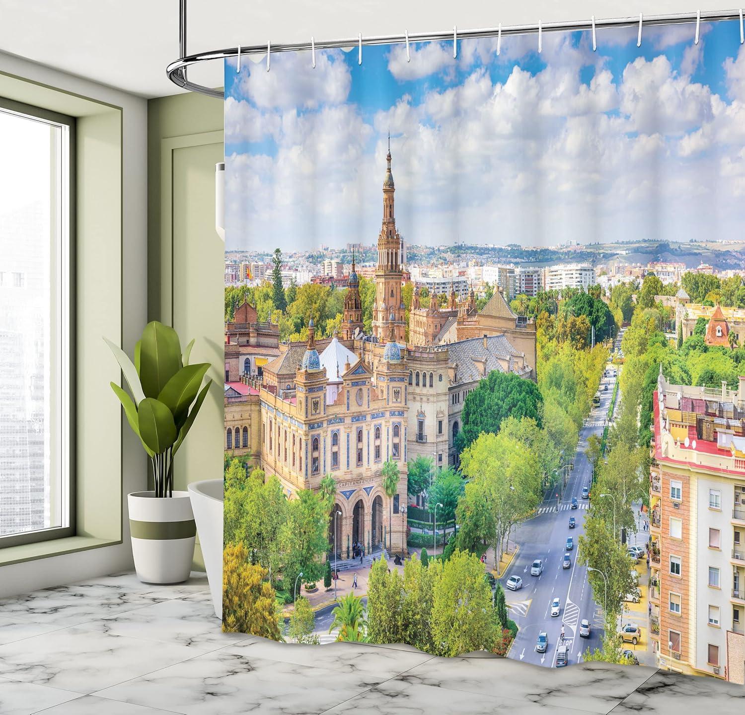 imageAmbesonne Sports Shower Curtain Cartoon Soccer Balls Showing Various Expressions Bored Laughing Happy Smiley Cloth Fabric Bathroom Decor Set with Hooks 69 W x 75 L White BlackCream White