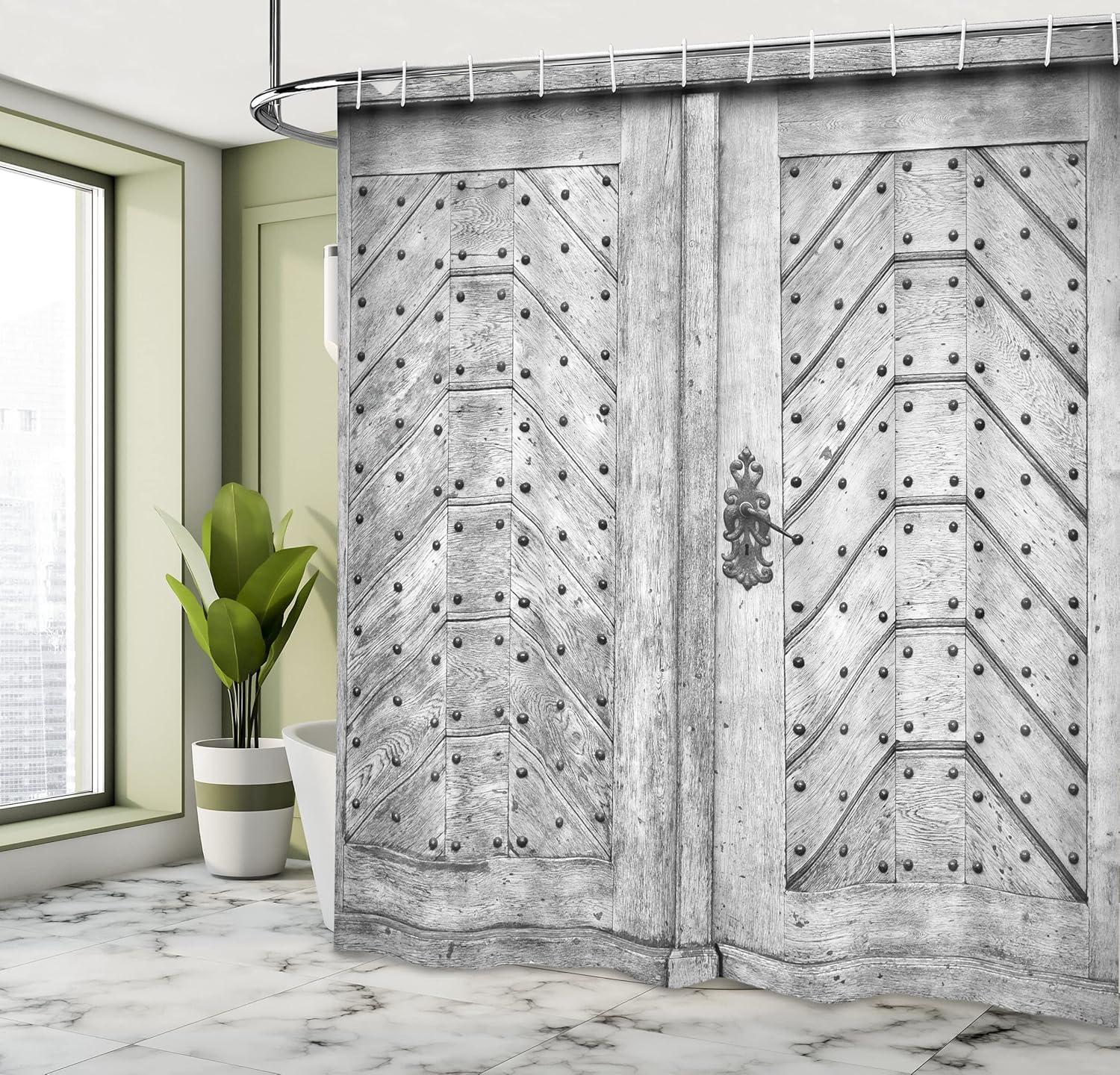 imageAmbesonne Sports Shower Curtain Cartoon Soccer Balls Showing Various Expressions Bored Laughing Happy Smiley Cloth Fabric Bathroom Decor Set with Hooks 69 W x 75 L White BlackDimgrey