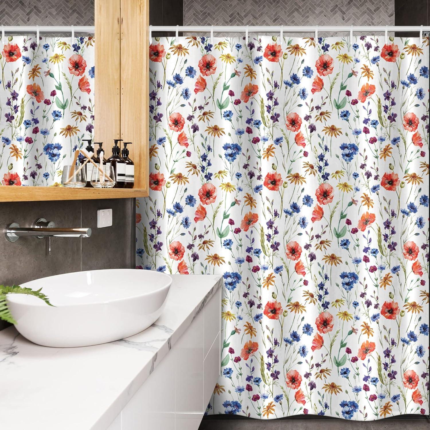 imageAmbesonne Sports Shower Curtain Cartoon Soccer Balls Showing Various Expressions Bored Laughing Happy Smiley Cloth Fabric Bathroom Decor Set with Hooks 69 W x 75 L White BlackOrange Blue