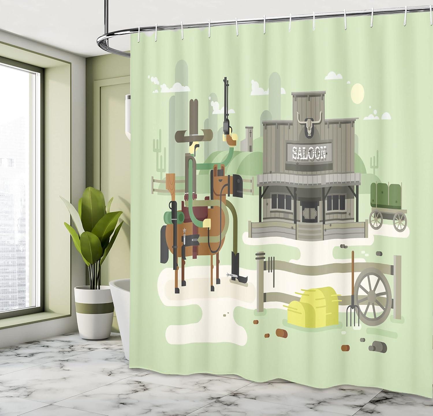 imageAmbesonne Sports Shower Curtain Cartoon Soccer Balls Showing Various Expressions Bored Laughing Happy Smiley Cloth Fabric Bathroom Decor Set with Hooks 69 W x 75 L White BlackGreen Brown Pale Green