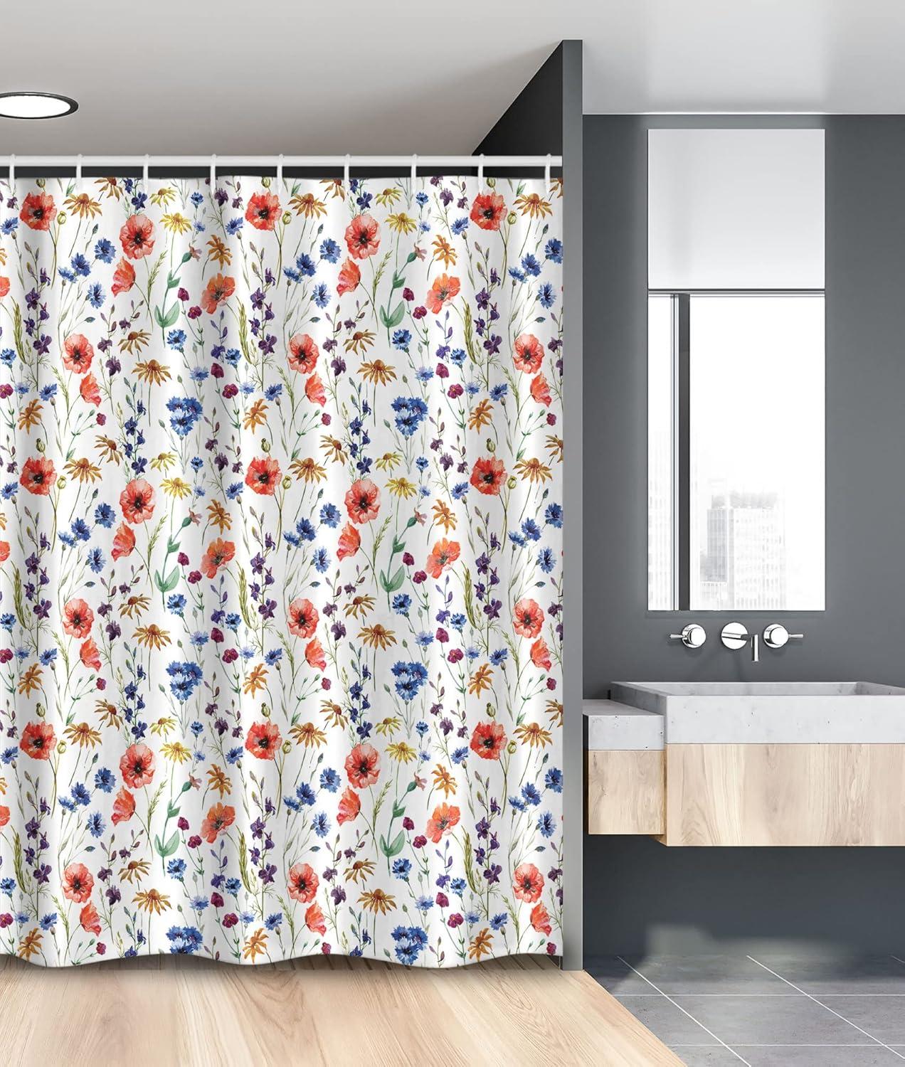 imageAmbesonne Sports Shower Curtain Cartoon Soccer Balls Showing Various Expressions Bored Laughing Happy Smiley Cloth Fabric Bathroom Decor Set with Hooks 69 W x 75 L White BlackOrange Blue