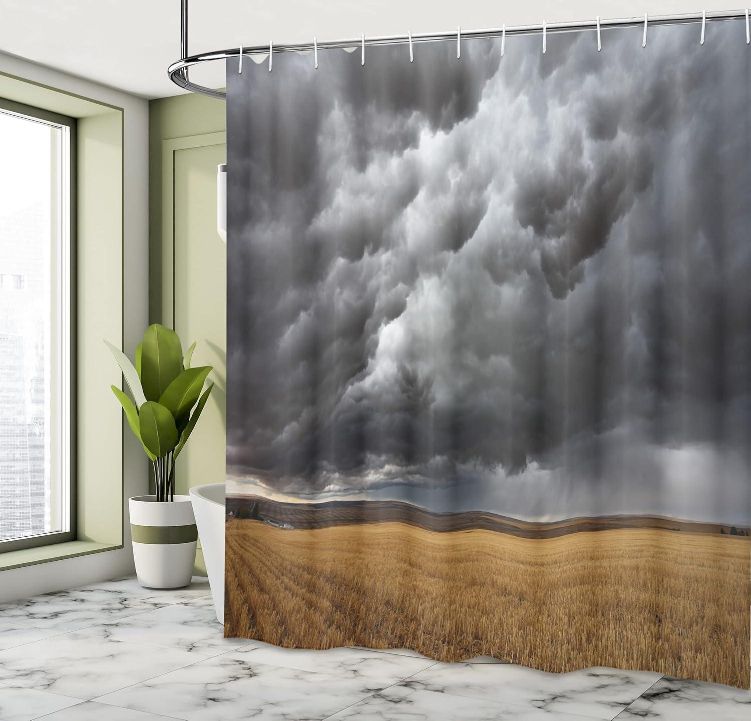 imageAmbesonne Sports Shower Curtain Cartoon Soccer Balls Showing Various Expressions Bored Laughing Happy Smiley Cloth Fabric Bathroom Decor Set with Hooks 69 W x 75 L White BlackGrey Yellow