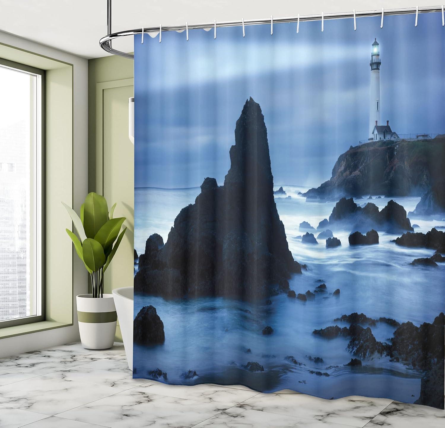imageAmbesonne Sports Shower Curtain Cartoon Soccer Balls Showing Various Expressions Bored Laughing Happy Smiley Cloth Fabric Bathroom Decor Set with Hooks 69 W x 75 L White BlackDark Blue