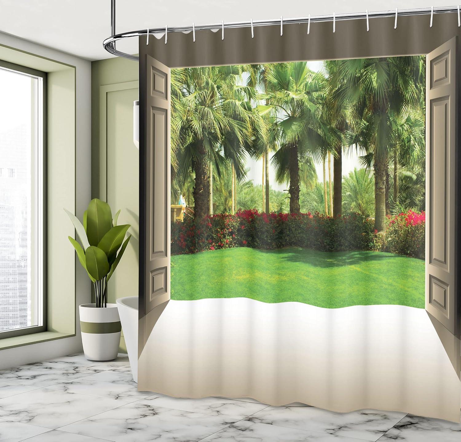 imageAmbesonne Sports Shower Curtain Cartoon Soccer Balls Showing Various Expressions Bored Laughing Happy Smiley Cloth Fabric Bathroom Decor Set with Hooks 69 W x 75 L White BlackLime Green