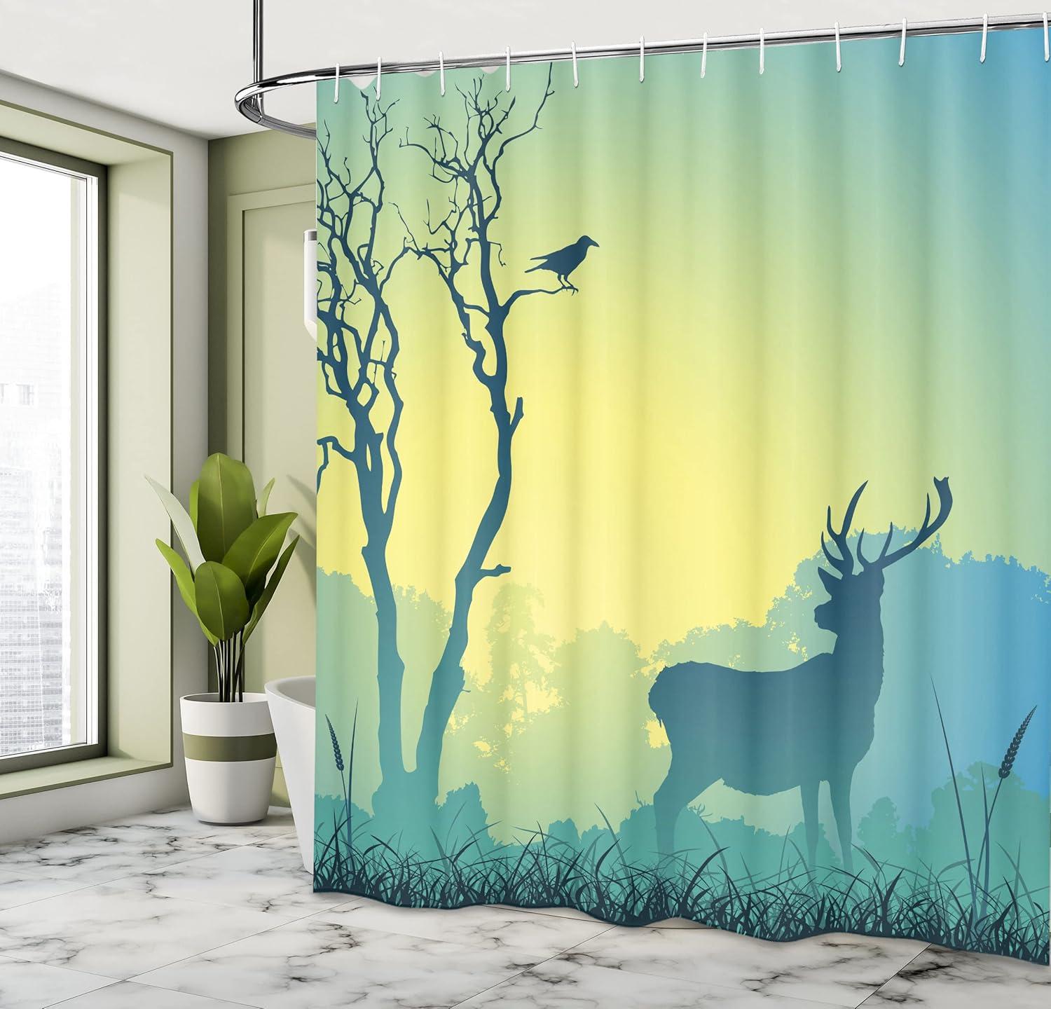 imageAmbesonne Sports Shower Curtain Cartoon Soccer Balls Showing Various Expressions Bored Laughing Happy Smiley Cloth Fabric Bathroom Decor Set with Hooks 69 W x 75 L White BlackPale Green Blue