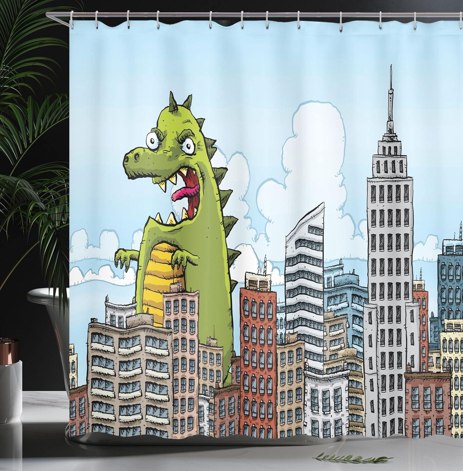 imageAmbesonne Sports Shower Curtain Cartoon Soccer Balls Showing Various Expressions Bored Laughing Happy Smiley Cloth Fabric Bathroom Decor Set with Hooks 69 W x 75 L White BlackPale Blue