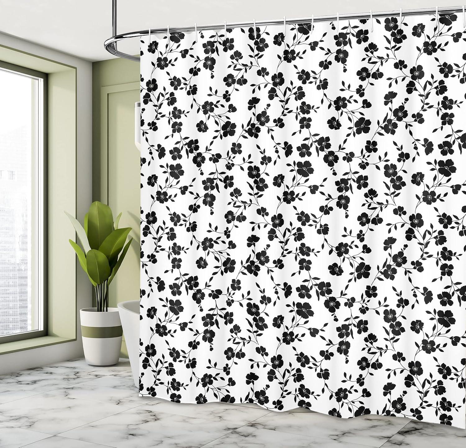 imageAmbesonne Sports Shower Curtain Cartoon Soccer Balls Showing Various Expressions Bored Laughing Happy Smiley Cloth Fabric Bathroom Decor Set with Hooks 69 W x 75 L White BlackWhite Charcoal