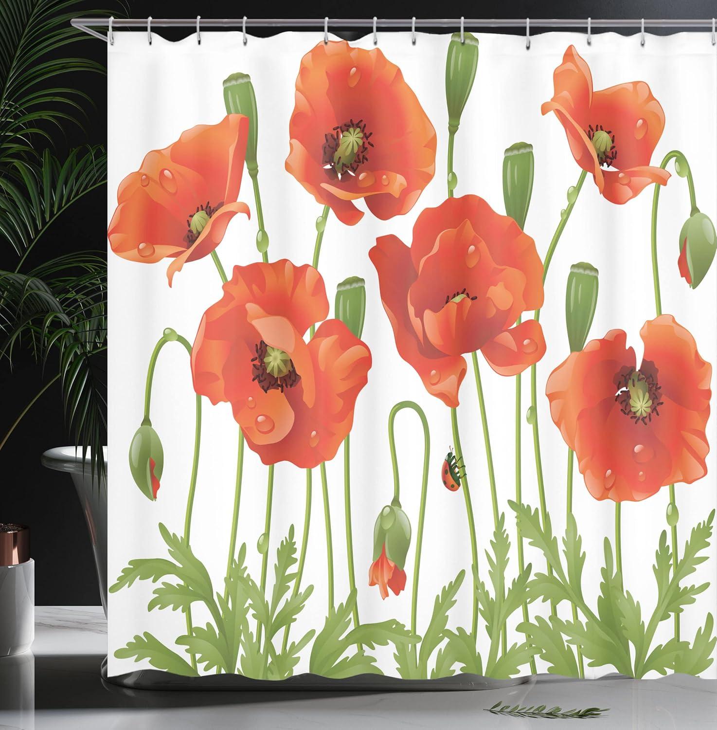 imageAmbesonne Sports Shower Curtain Cartoon Soccer Balls Showing Various Expressions Bored Laughing Happy Smiley Cloth Fabric Bathroom Decor Set with Hooks 69 W x 75 L White BlackOrange Fern Green