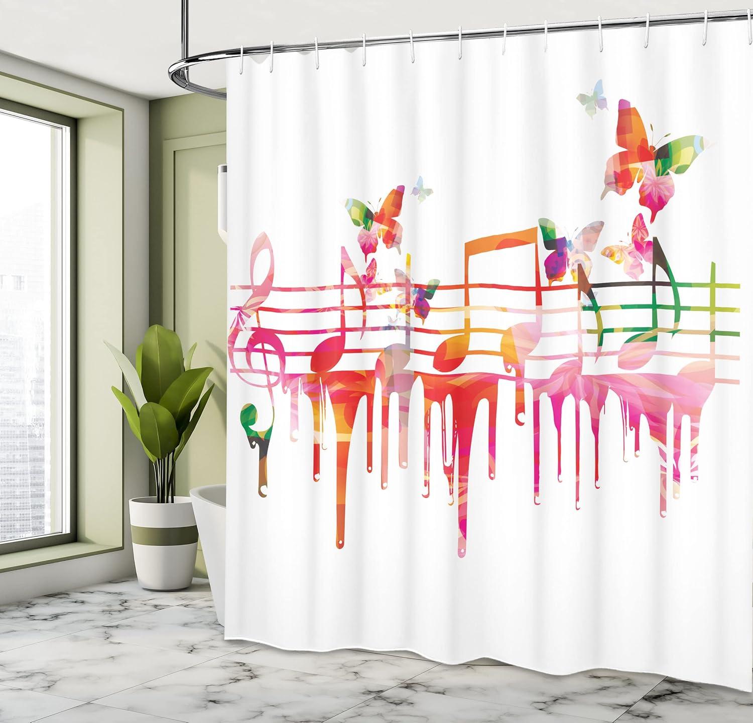 imageAmbesonne Sports Shower Curtain Cartoon Soccer Balls Showing Various Expressions Bored Laughing Happy Smiley Cloth Fabric Bathroom Decor Set with Hooks 69 W x 75 L White BlackMagenta Orange