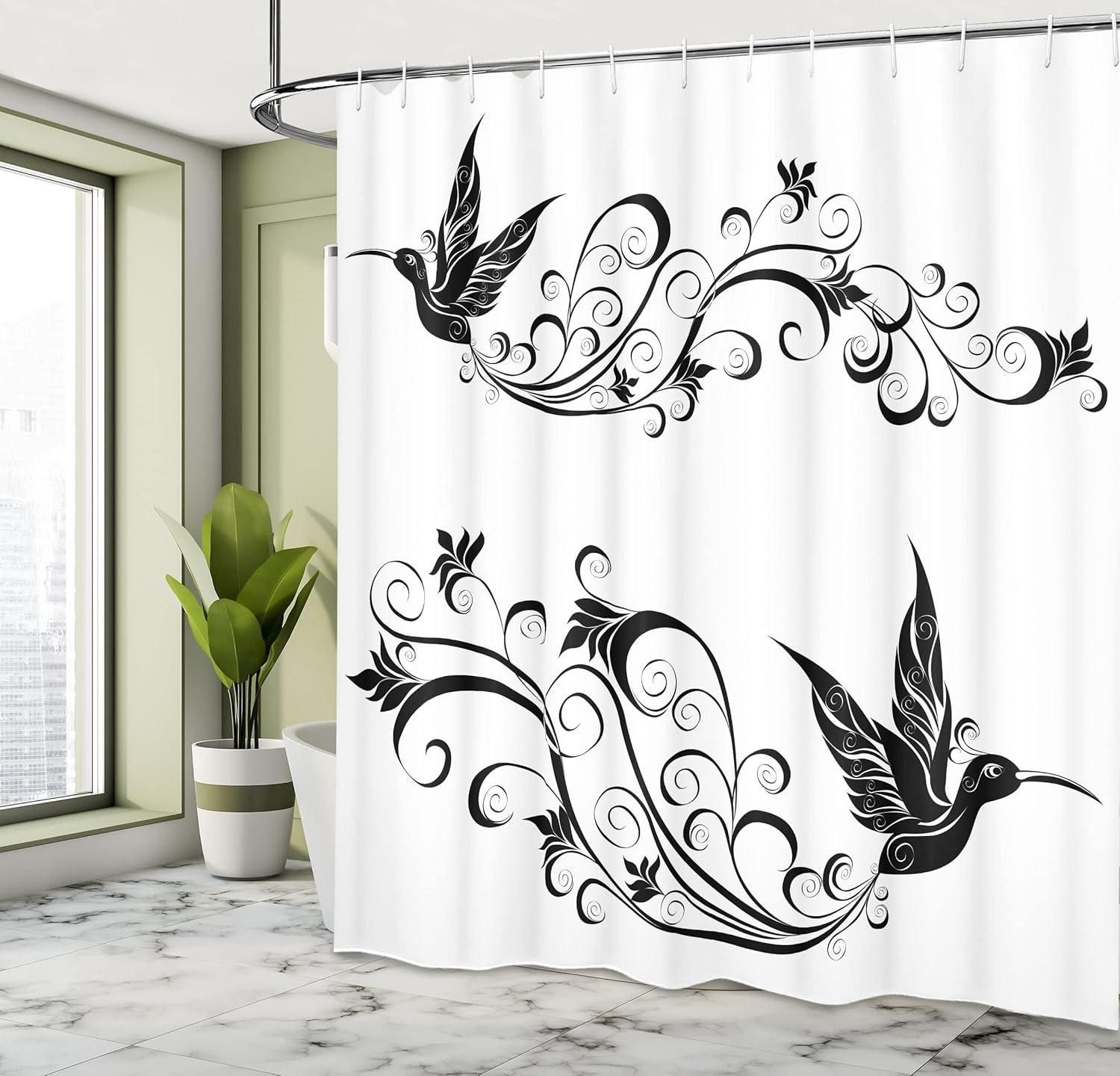 imageAmbesonne Sports Shower Curtain Cartoon Soccer Balls Showing Various Expressions Bored Laughing Happy Smiley Cloth Fabric Bathroom Decor Set with Hooks 69 W x 75 L White BlackBlack and White