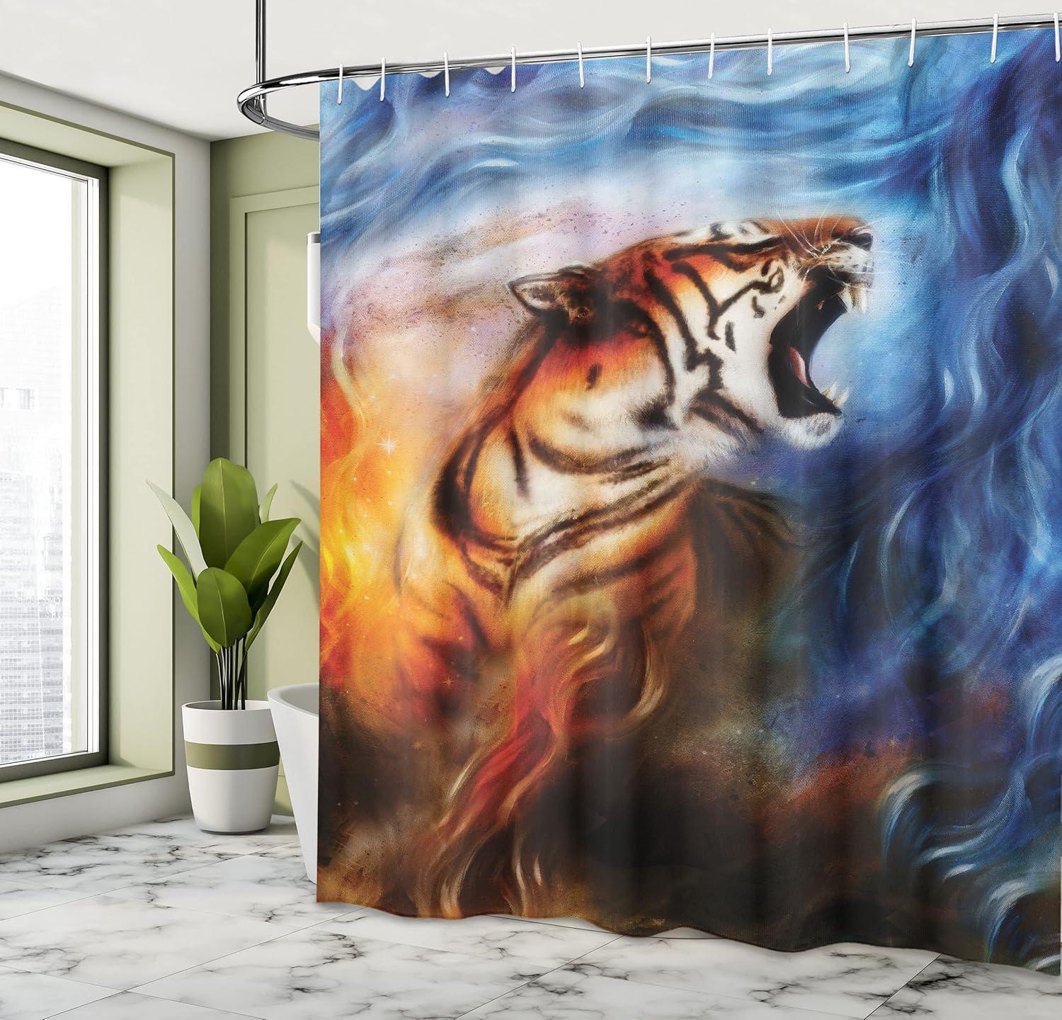 imageAmbesonne Sports Shower Curtain Cartoon Soccer Balls Showing Various Expressions Bored Laughing Happy Smiley Cloth Fabric Bathroom Decor Set with Hooks 69 W x 75 L White BlackOrange Black and Blue