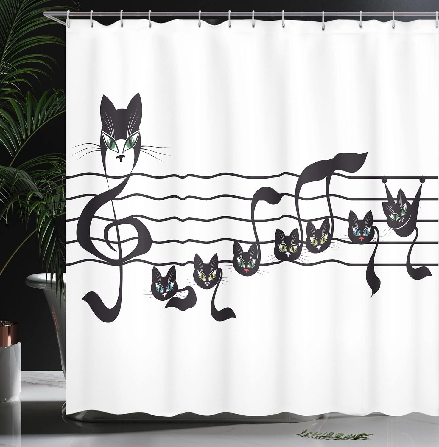 imageAmbesonne Sports Shower Curtain Cartoon Soccer Balls Showing Various Expressions Bored Laughing Happy Smiley Cloth Fabric Bathroom Decor Set with Hooks 69 W x 75 L White BlackCream and Black