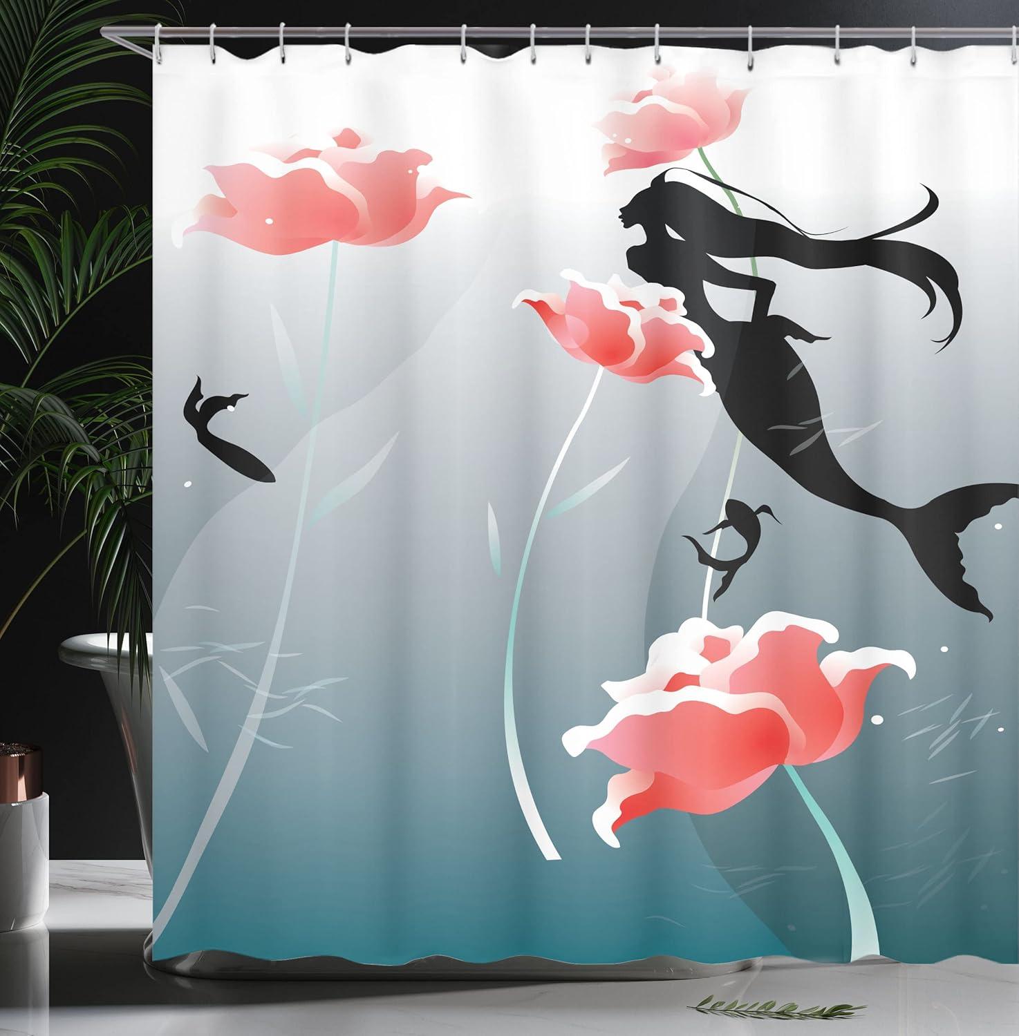 imageAmbesonne Sports Shower Curtain Cartoon Soccer Balls Showing Various Expressions Bored Laughing Happy Smiley Cloth Fabric Bathroom Decor Set with Hooks 69 W x 75 L White BlackBlack Coral