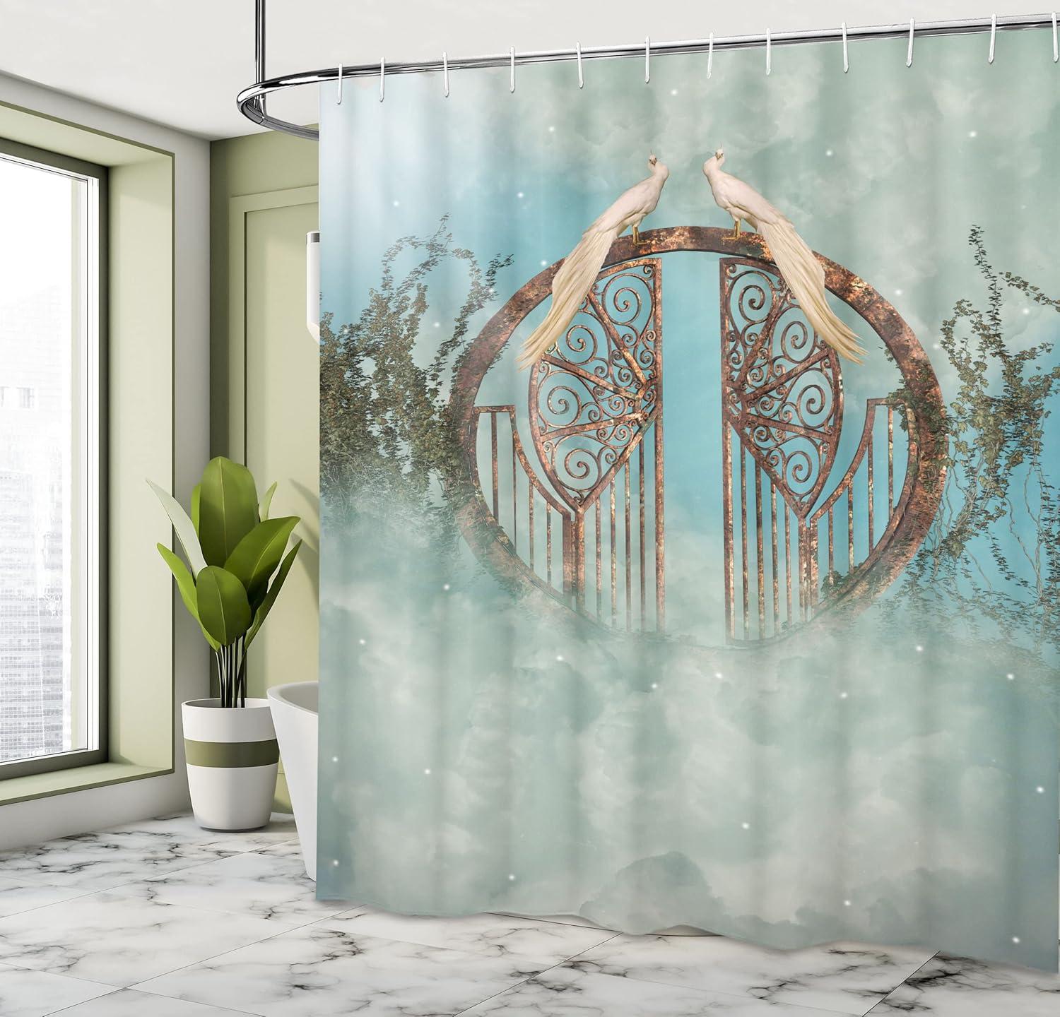 imageAmbesonne Sports Shower Curtain Cartoon Soccer Balls Showing Various Expressions Bored Laughing Happy Smiley Cloth Fabric Bathroom Decor Set with Hooks 69 W x 75 L White BlackTurquoise Aqua