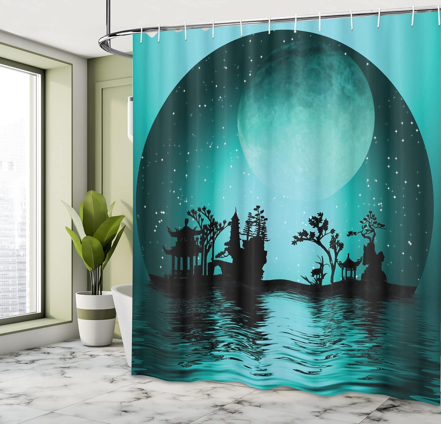 imageAmbesonne Sports Shower Curtain Cartoon Soccer Balls Showing Various Expressions Bored Laughing Happy Smiley Cloth Fabric Bathroom Decor Set with Hooks 69 W x 75 L White BlackBlack Aqua