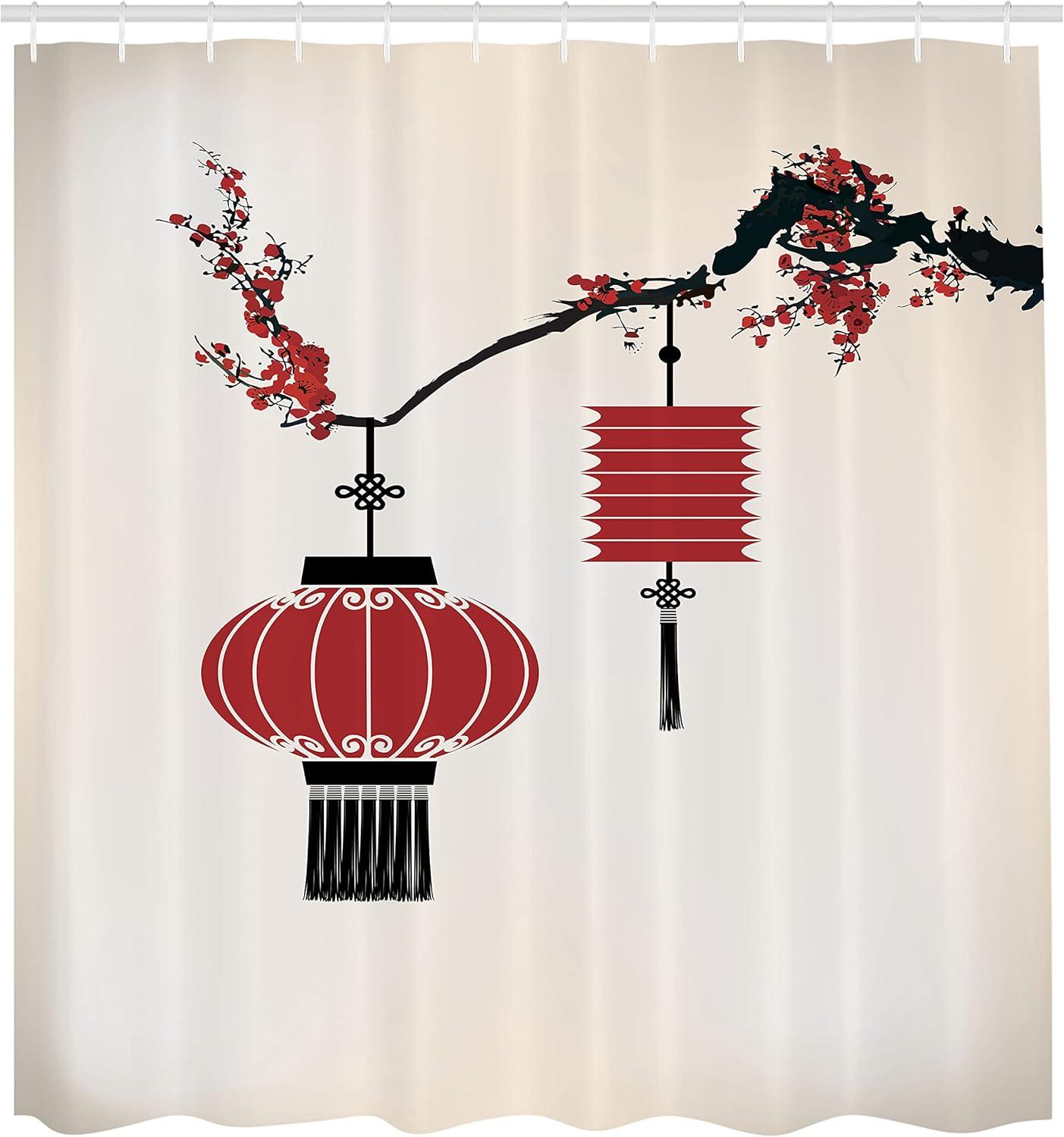 imageAmbesonne Sports Shower Curtain Cartoon Soccer Balls Showing Various Expressions Bored Laughing Happy Smiley Cloth Fabric Bathroom Decor Set with Hooks 69 W x 75 L White BlackBlack and Red