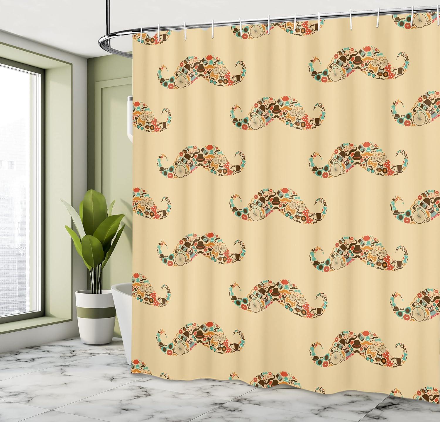 imageAmbesonne Sports Shower Curtain Cartoon Soccer Balls Showing Various Expressions Bored Laughing Happy Smiley Cloth Fabric Bathroom Decor Set with Hooks 69 W x 75 L White BlackEcru