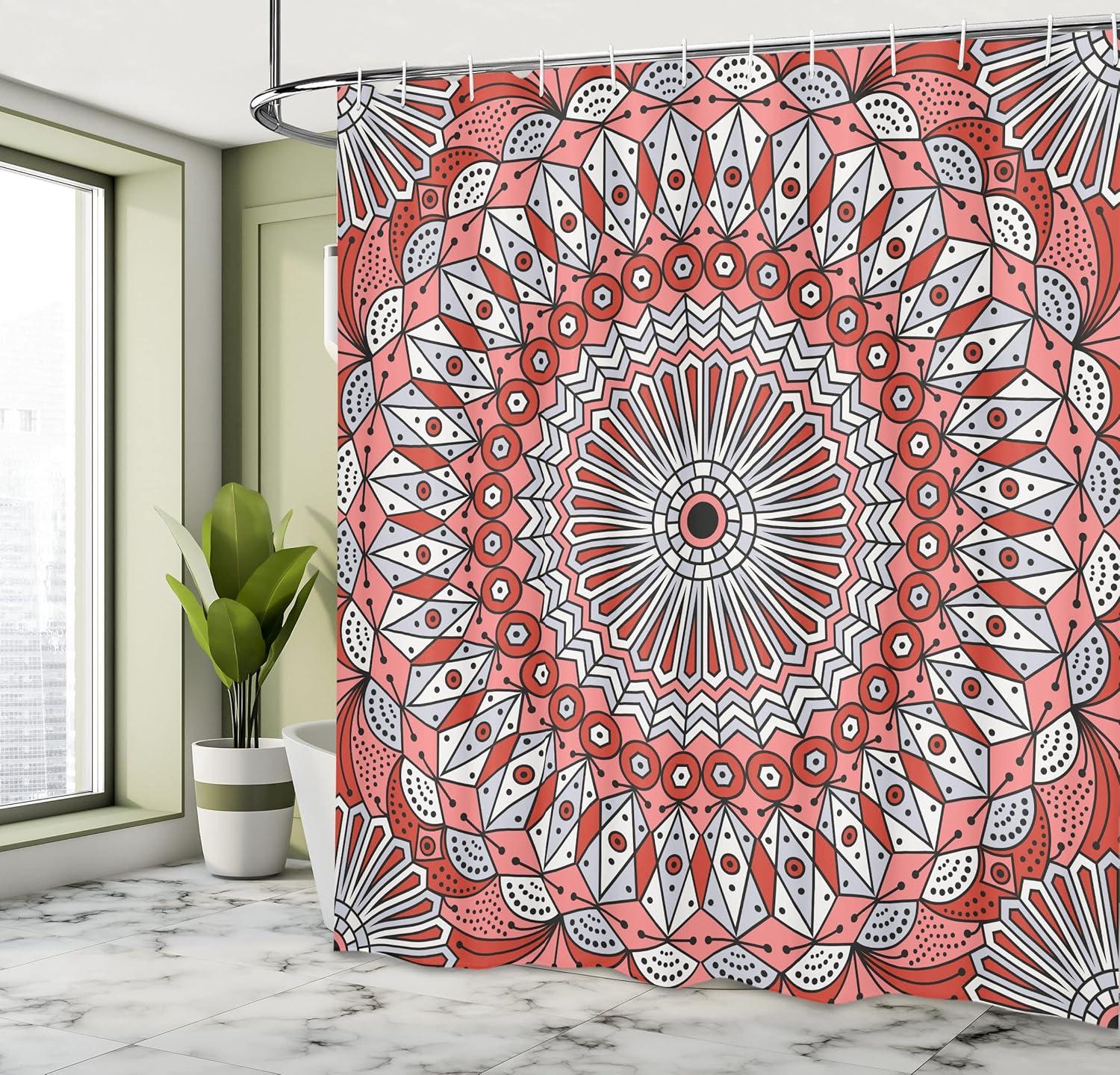 imageAmbesonne Sports Shower Curtain Cartoon Soccer Balls Showing Various Expressions Bored Laughing Happy Smiley Cloth Fabric Bathroom Decor Set with Hooks 69 W x 75 L White BlackGrey Coral
