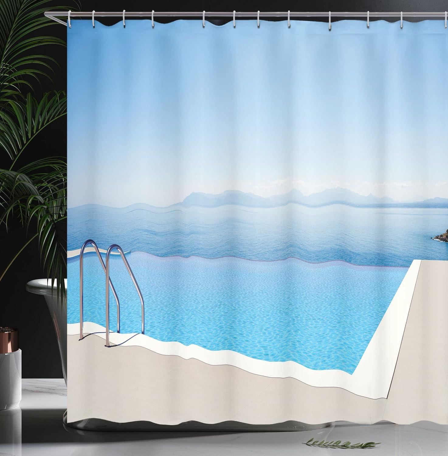 imageAmbesonne Sports Shower Curtain Cartoon Soccer Balls Showing Various Expressions Bored Laughing Happy Smiley Cloth Fabric Bathroom Decor Set with Hooks 69 W x 75 L White BlackBeige Blue