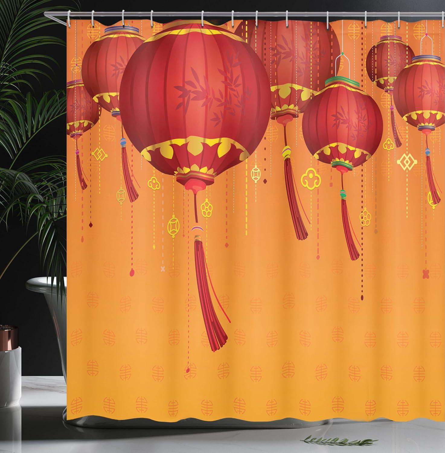 imageAmbesonne Sports Shower Curtain Cartoon Soccer Balls Showing Various Expressions Bored Laughing Happy Smiley Cloth Fabric Bathroom Decor Set with Hooks 69 W x 75 L White BlackOrange and Red