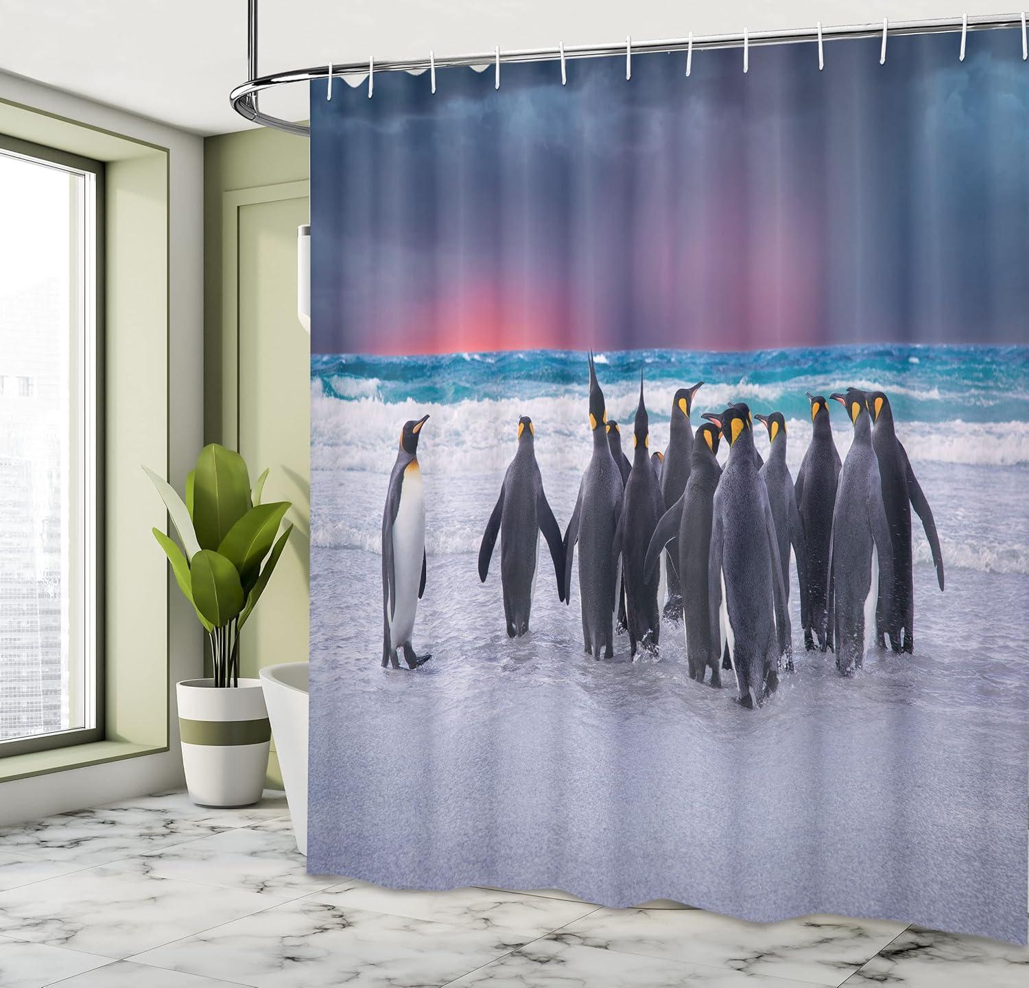 imageAmbesonne Sports Shower Curtain Cartoon Soccer Balls Showing Various Expressions Bored Laughing Happy Smiley Cloth Fabric Bathroom Decor Set with Hooks 69 W x 75 L White BlackBlue Pearl