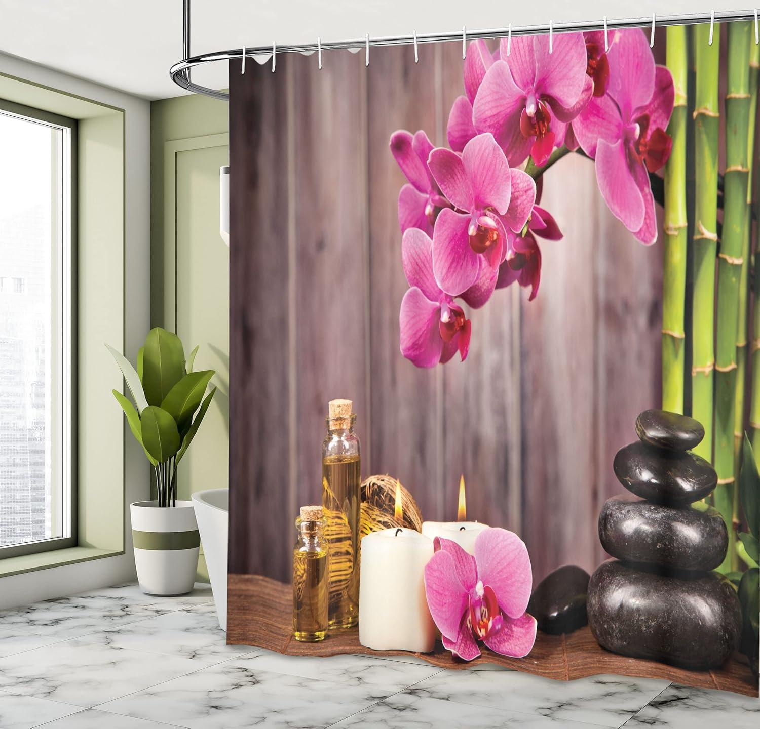 imageAmbesonne Sports Shower Curtain Cartoon Soccer Balls Showing Various Expressions Bored Laughing Happy Smiley Cloth Fabric Bathroom Decor Set with Hooks 69 W x 75 L White BlackUmber Green