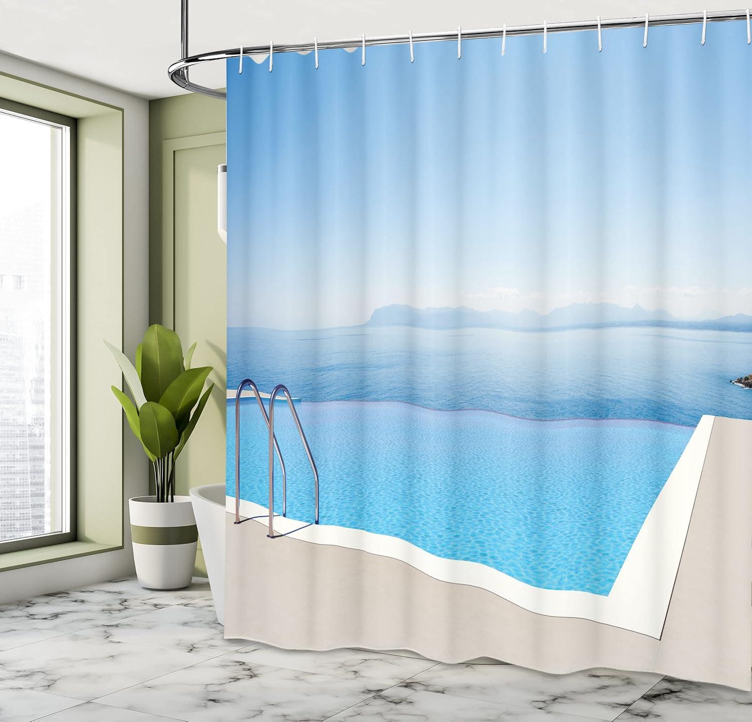 imageAmbesonne Sports Shower Curtain Cartoon Soccer Balls Showing Various Expressions Bored Laughing Happy Smiley Cloth Fabric Bathroom Decor Set with Hooks 69 W x 75 L White BlackBeige Blue