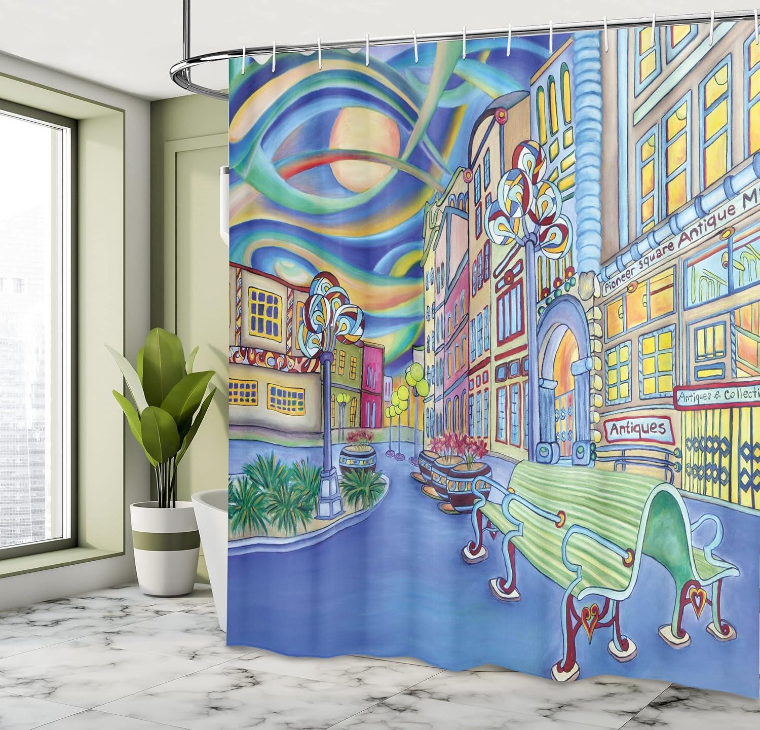 imageAmbesonne Sports Shower Curtain Cartoon Soccer Balls Showing Various Expressions Bored Laughing Happy Smiley Cloth Fabric Bathroom Decor Set with Hooks 69 W x 75 L White BlackYellow Green