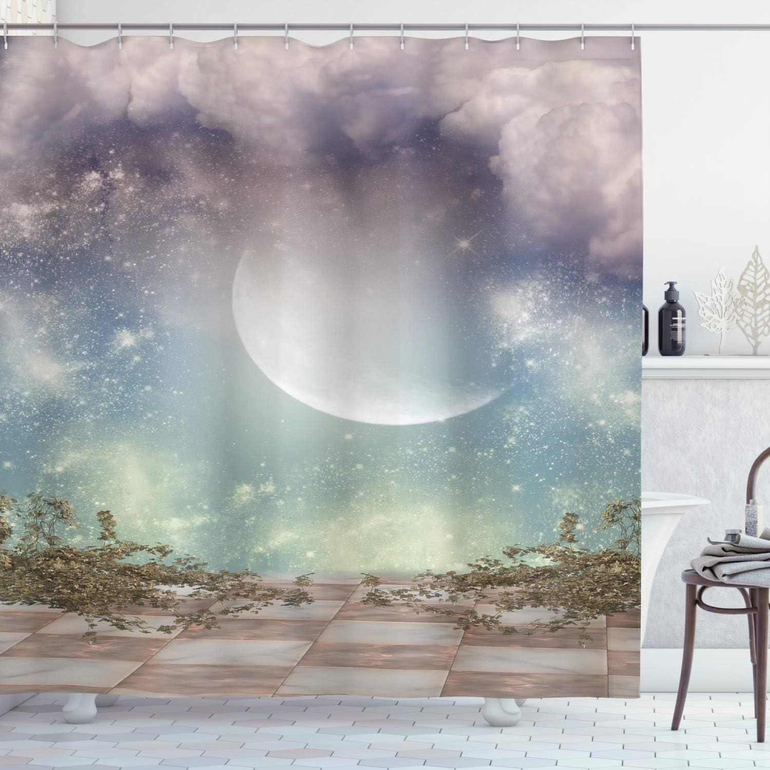 imageAmbesonne Sports Shower Curtain Cartoon Soccer Balls Showing Various Expressions Bored Laughing Happy Smiley Cloth Fabric Bathroom Decor Set with Hooks 69 W x 75 L White BlackTurquoise Purple