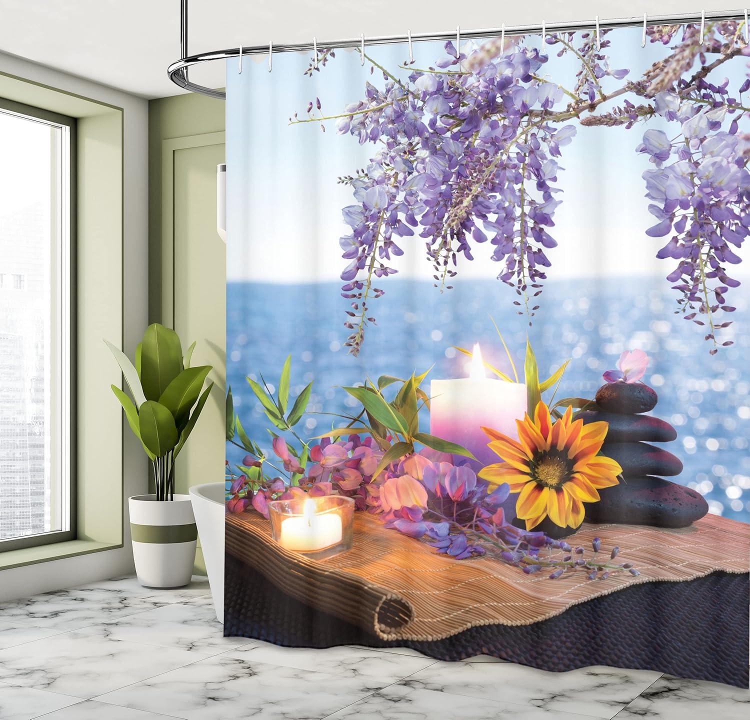 imageAmbesonne Sports Shower Curtain Cartoon Soccer Balls Showing Various Expressions Bored Laughing Happy Smiley Cloth Fabric Bathroom Decor Set with Hooks 69 W x 75 L White BlackBlue