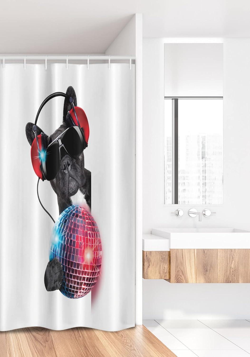 imageAmbesonne Sports Shower Curtain Cartoon Soccer Balls Showing Various Expressions Bored Laughing Happy Smiley Cloth Fabric Bathroom Decor Set with Hooks 69 W x 75 L White BlackGrey Magenta