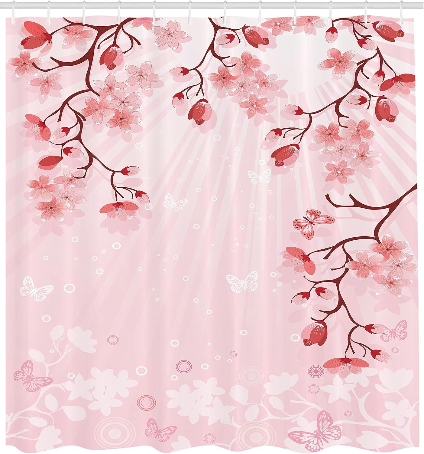 imageAmbesonne Sports Shower Curtain Cartoon Soccer Balls Showing Various Expressions Bored Laughing Happy Smiley Cloth Fabric Bathroom Decor Set with Hooks 69 W x 75 L White BlackPink Coral