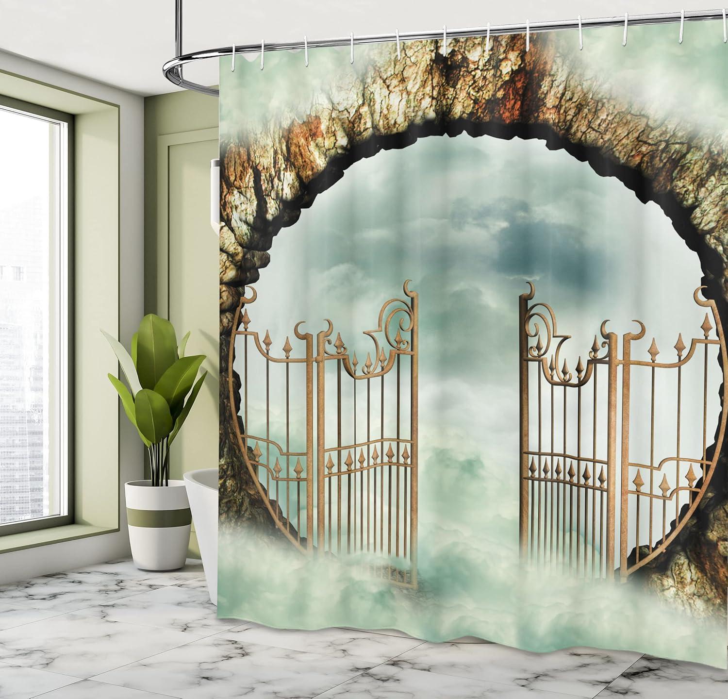 imageAmbesonne Sports Shower Curtain Cartoon Soccer Balls Showing Various Expressions Bored Laughing Happy Smiley Cloth Fabric Bathroom Decor Set with Hooks 69 W x 75 L White BlackTeal Beige Brown