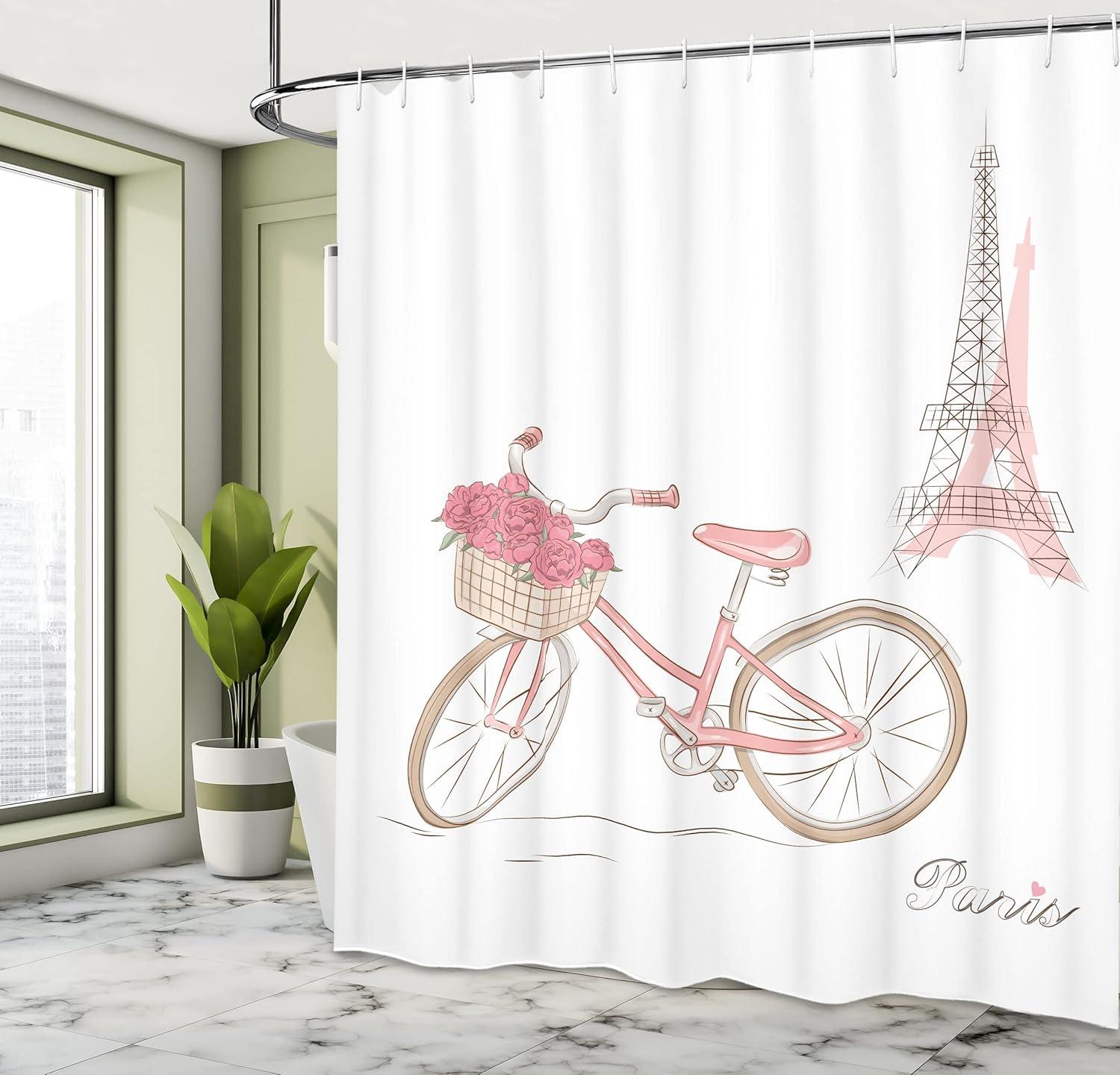 imageAmbesonne Sports Shower Curtain Cartoon Soccer Balls Showing Various Expressions Bored Laughing Happy Smiley Cloth Fabric Bathroom Decor Set with Hooks 69 W x 75 L White BlackPink White