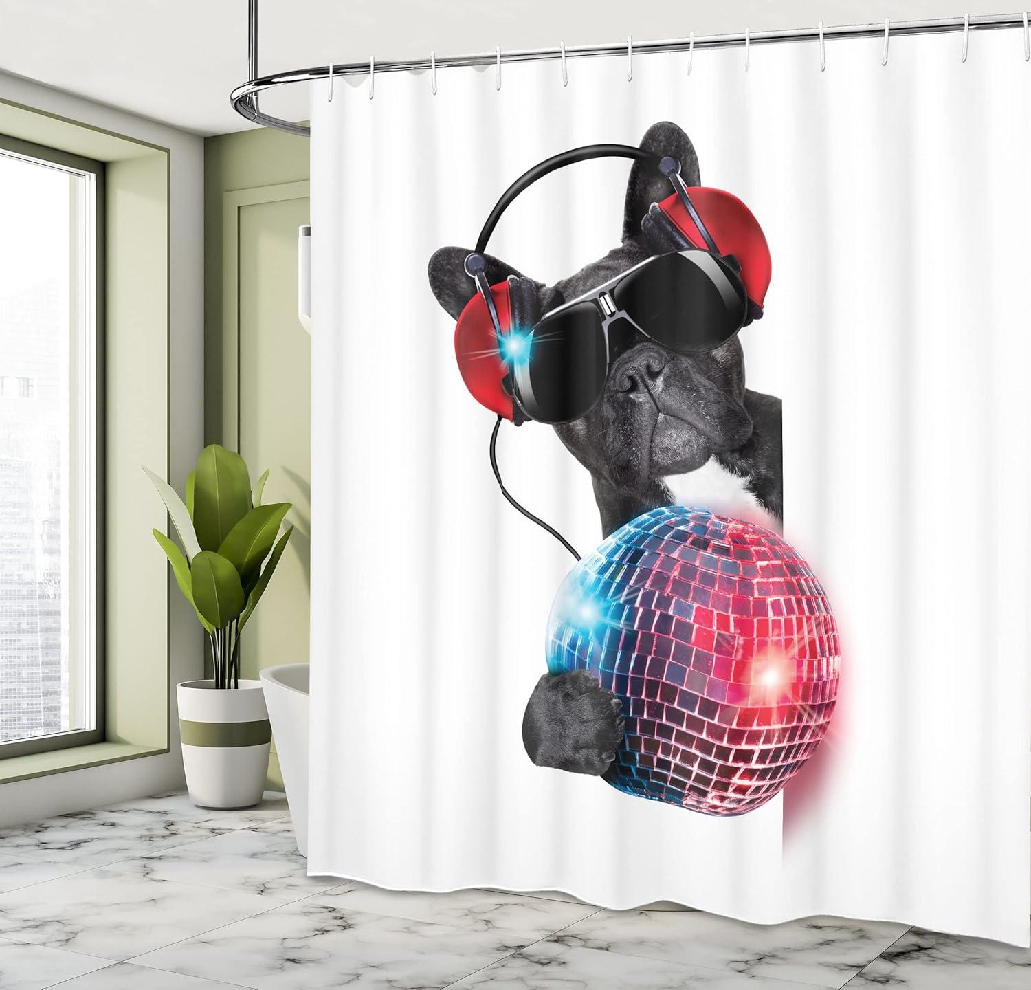 imageAmbesonne Sports Shower Curtain Cartoon Soccer Balls Showing Various Expressions Bored Laughing Happy Smiley Cloth Fabric Bathroom Decor Set with Hooks 69 W x 75 L White BlackGrey Magenta
