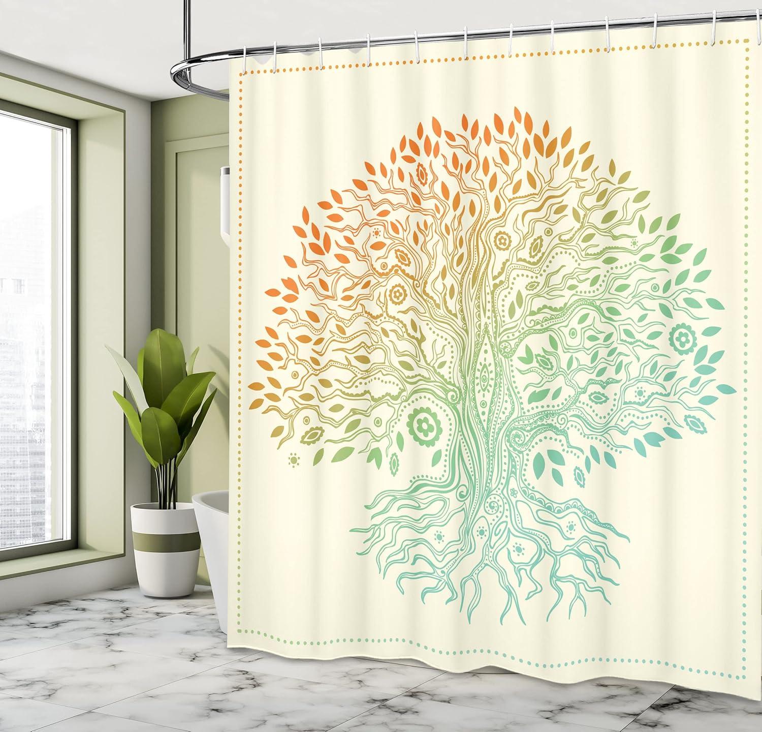 imageAmbesonne Sports Shower Curtain Cartoon Soccer Balls Showing Various Expressions Bored Laughing Happy Smiley Cloth Fabric Bathroom Decor Set with Hooks 69 W x 75 L White BlackSeafoam Orange