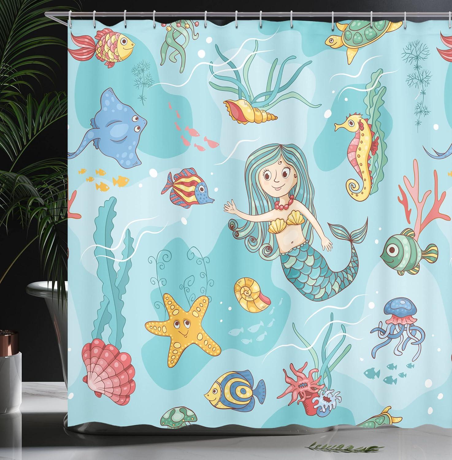 imageAmbesonne Sports Shower Curtain Cartoon Soccer Balls Showing Various Expressions Bored Laughing Happy Smiley Cloth Fabric Bathroom Decor Set with Hooks 69 W x 75 L White BlackBlue Teal