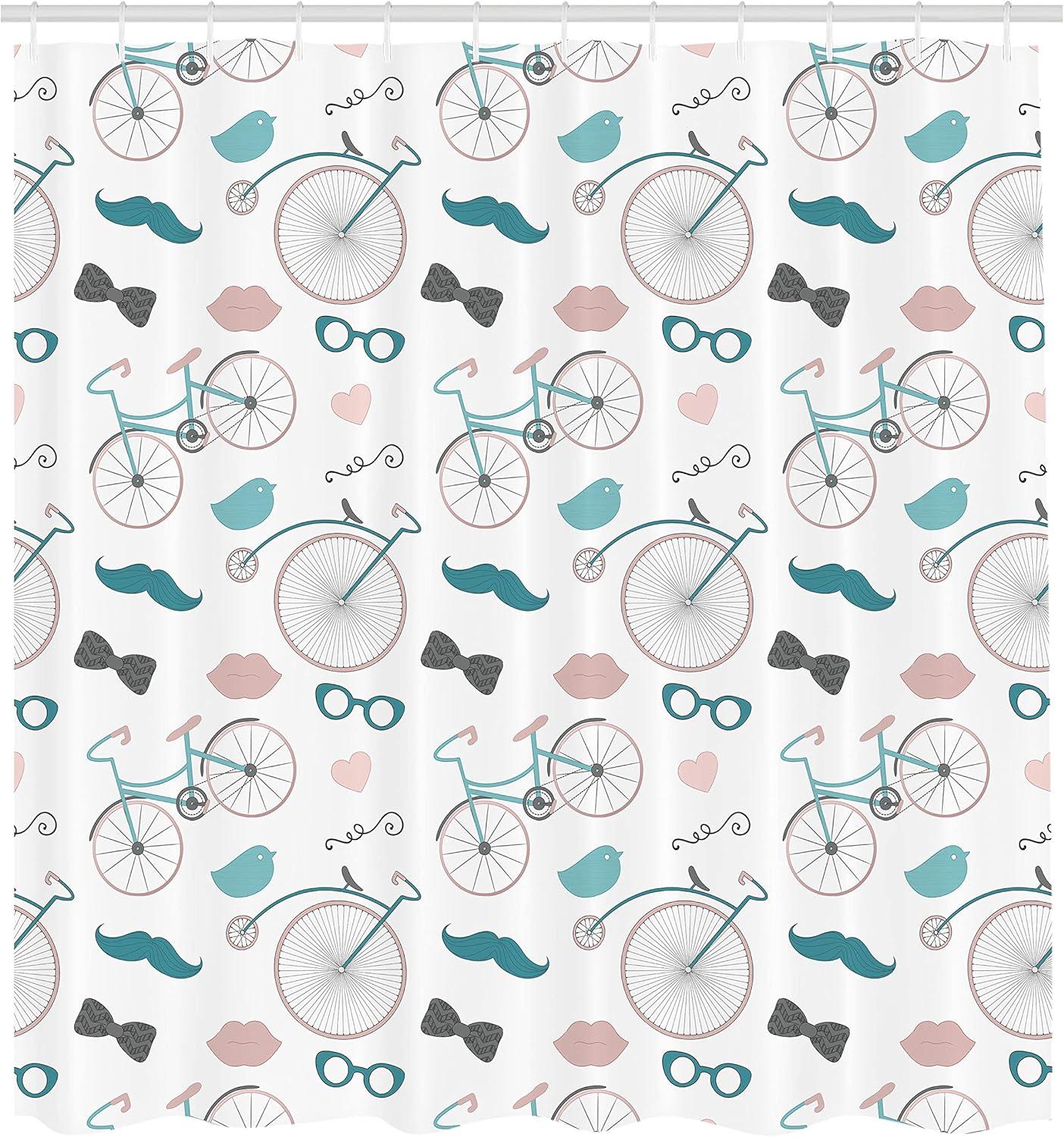 imageAmbesonne Sports Shower Curtain Cartoon Soccer Balls Showing Various Expressions Bored Laughing Happy Smiley Cloth Fabric Bathroom Decor Set with Hooks 69 W x 75 L White BlackMulti Color