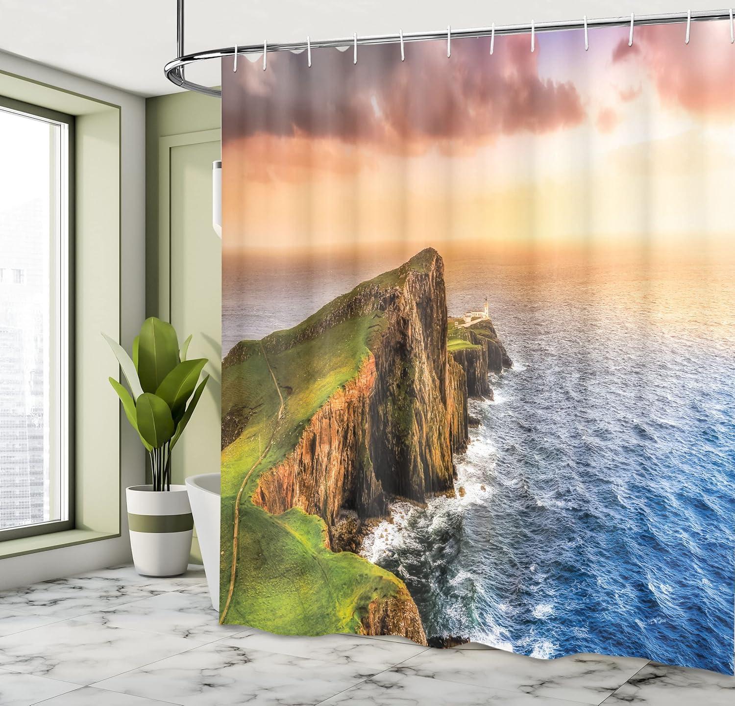 imageAmbesonne Sports Shower Curtain Cartoon Soccer Balls Showing Various Expressions Bored Laughing Happy Smiley Cloth Fabric Bathroom Decor Set with Hooks 69 W x 75 L White BlackOrange Green