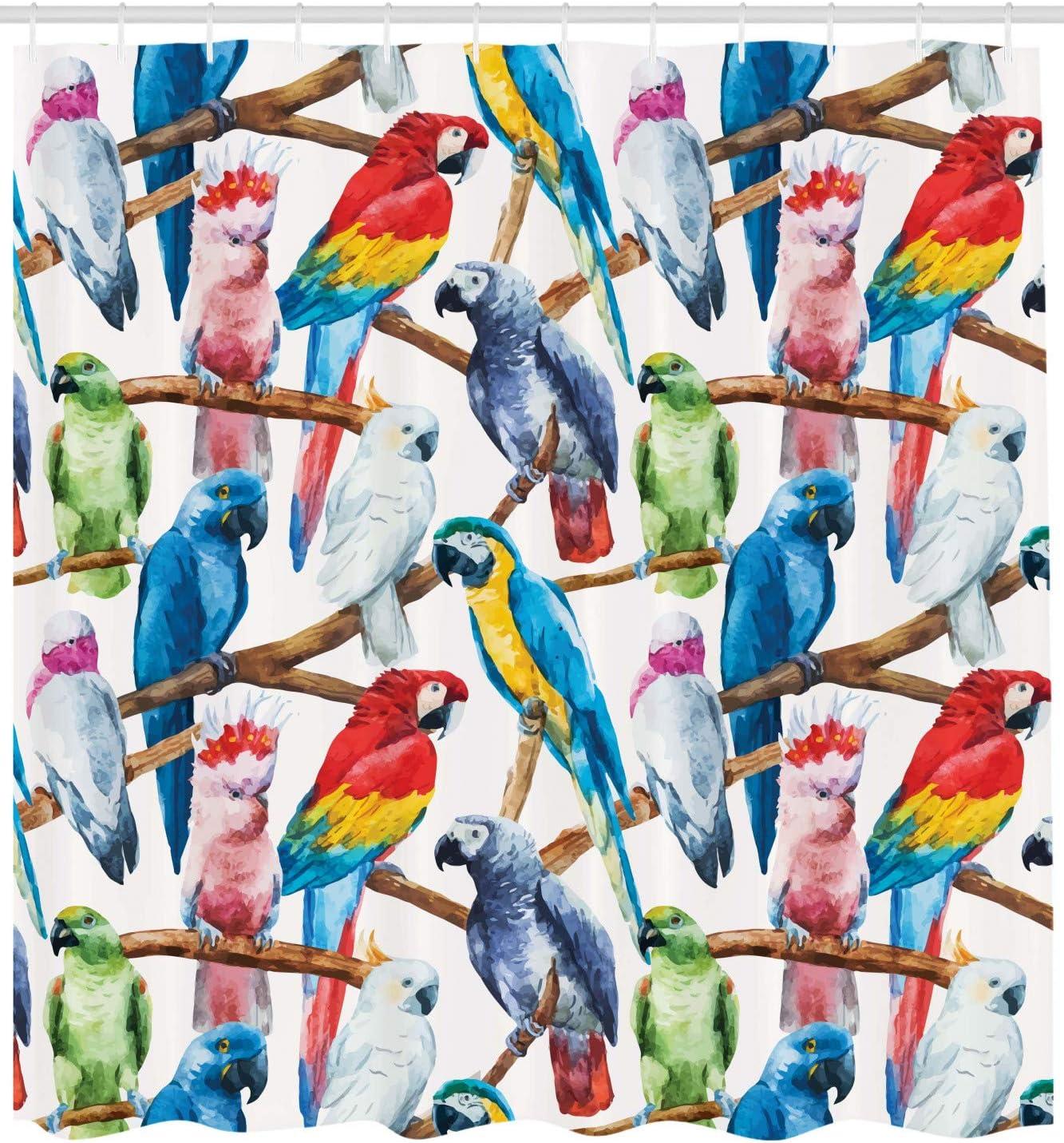 imageAmbesonne Sports Shower Curtain Cartoon Soccer Balls Showing Various Expressions Bored Laughing Happy Smiley Cloth Fabric Bathroom Decor Set with Hooks 69 W x 75 L White BlackCobalt Red