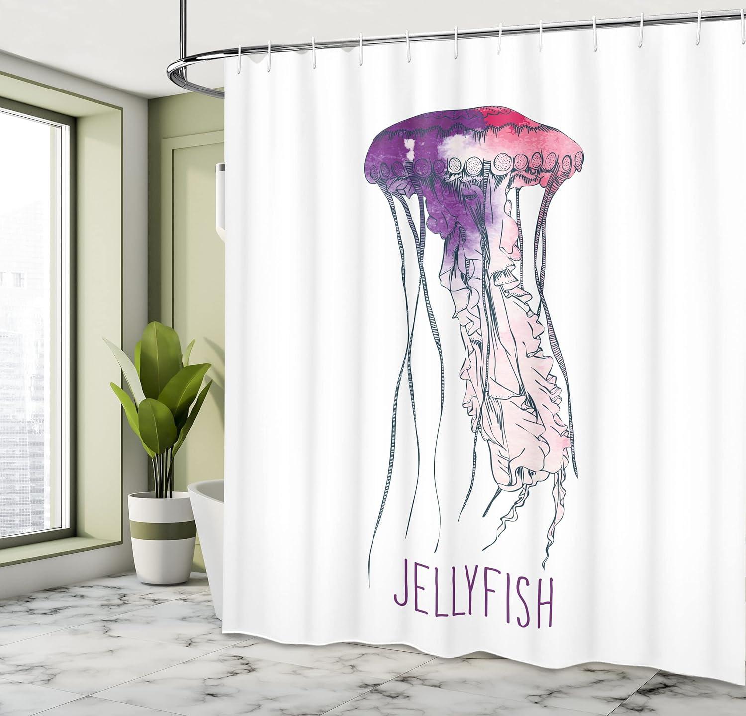 imageAmbesonne Sports Shower Curtain Cartoon Soccer Balls Showing Various Expressions Bored Laughing Happy Smiley Cloth Fabric Bathroom Decor Set with Hooks 69 W x 75 L White BlackPurple Pink