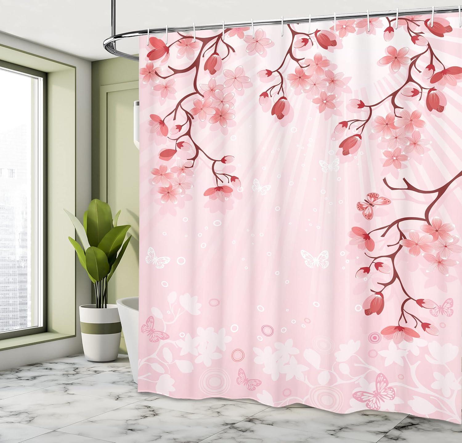 imageAmbesonne Sports Shower Curtain Cartoon Soccer Balls Showing Various Expressions Bored Laughing Happy Smiley Cloth Fabric Bathroom Decor Set with Hooks 69 W x 75 L White BlackPink Coral