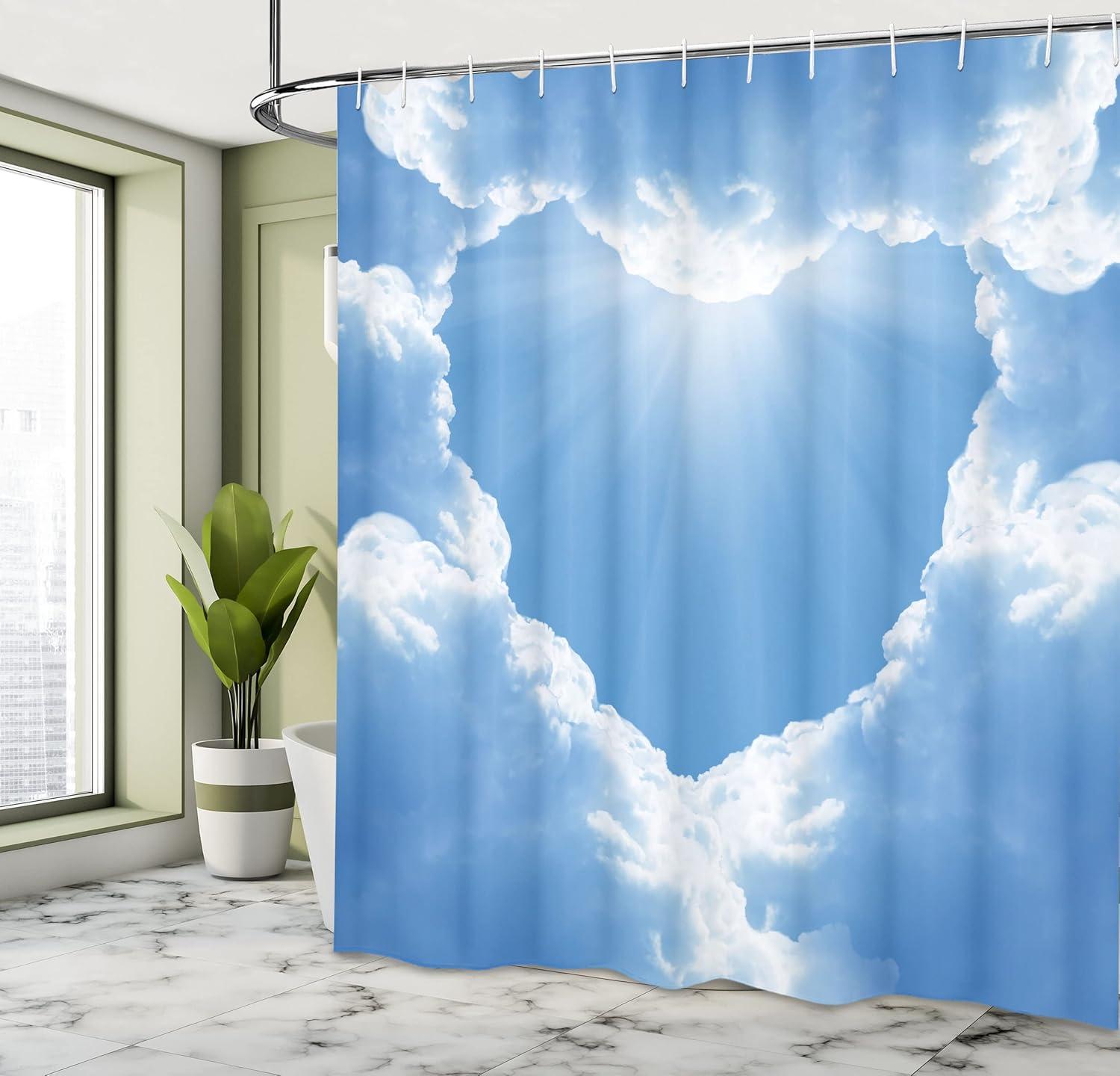 imageAmbesonne Sports Shower Curtain Cartoon Soccer Balls Showing Various Expressions Bored Laughing Happy Smiley Cloth Fabric Bathroom Decor Set with Hooks 69 W x 75 L White BlackWhite Blue