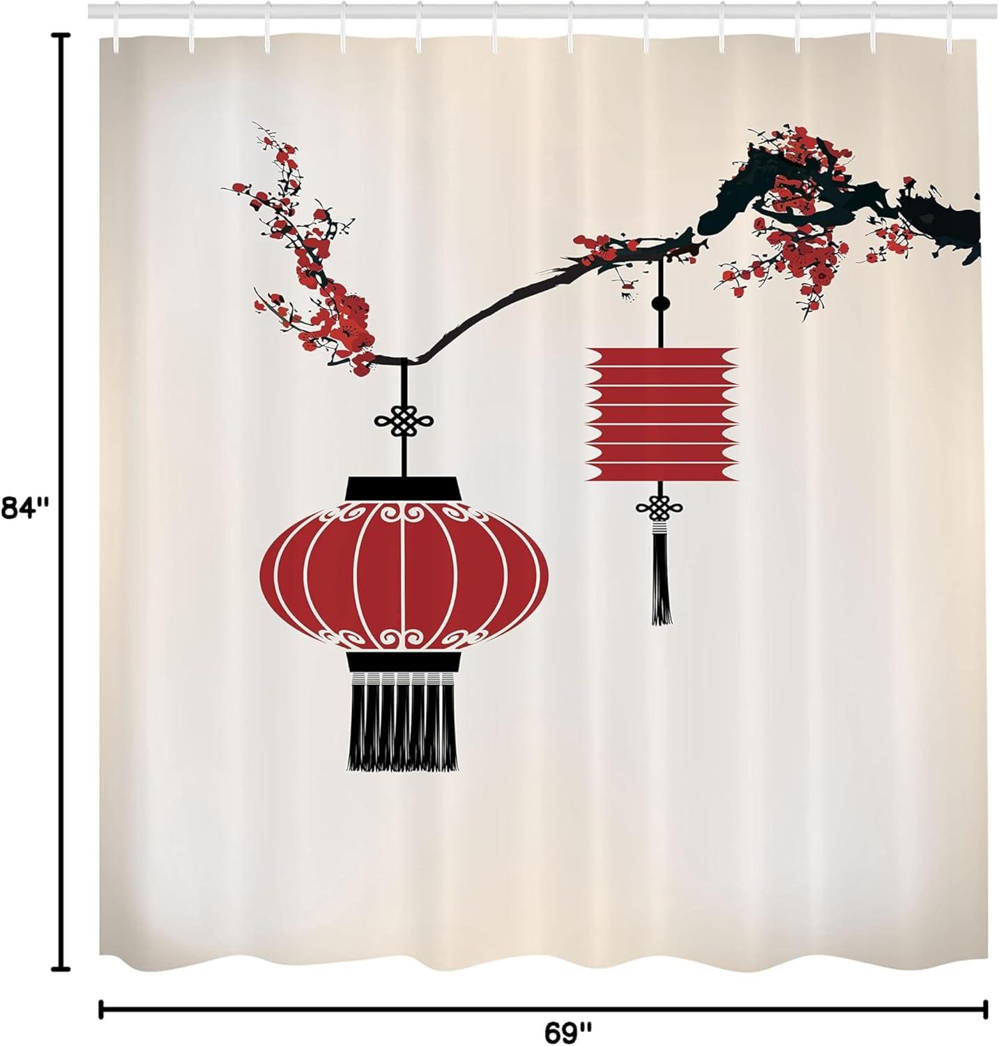 imageAmbesonne Sports Shower Curtain Cartoon Soccer Balls Showing Various Expressions Bored Laughing Happy Smiley Cloth Fabric Bathroom Decor Set with Hooks 69 W x 75 L White BlackBlack and Red