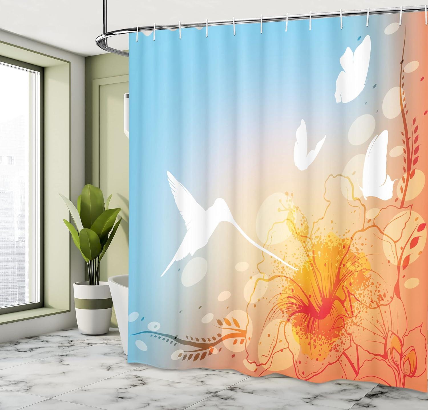 imageAmbesonne Sports Shower Curtain Cartoon Soccer Balls Showing Various Expressions Bored Laughing Happy Smiley Cloth Fabric Bathroom Decor Set with Hooks 69 W x 75 L White BlackPale Blue Orange White