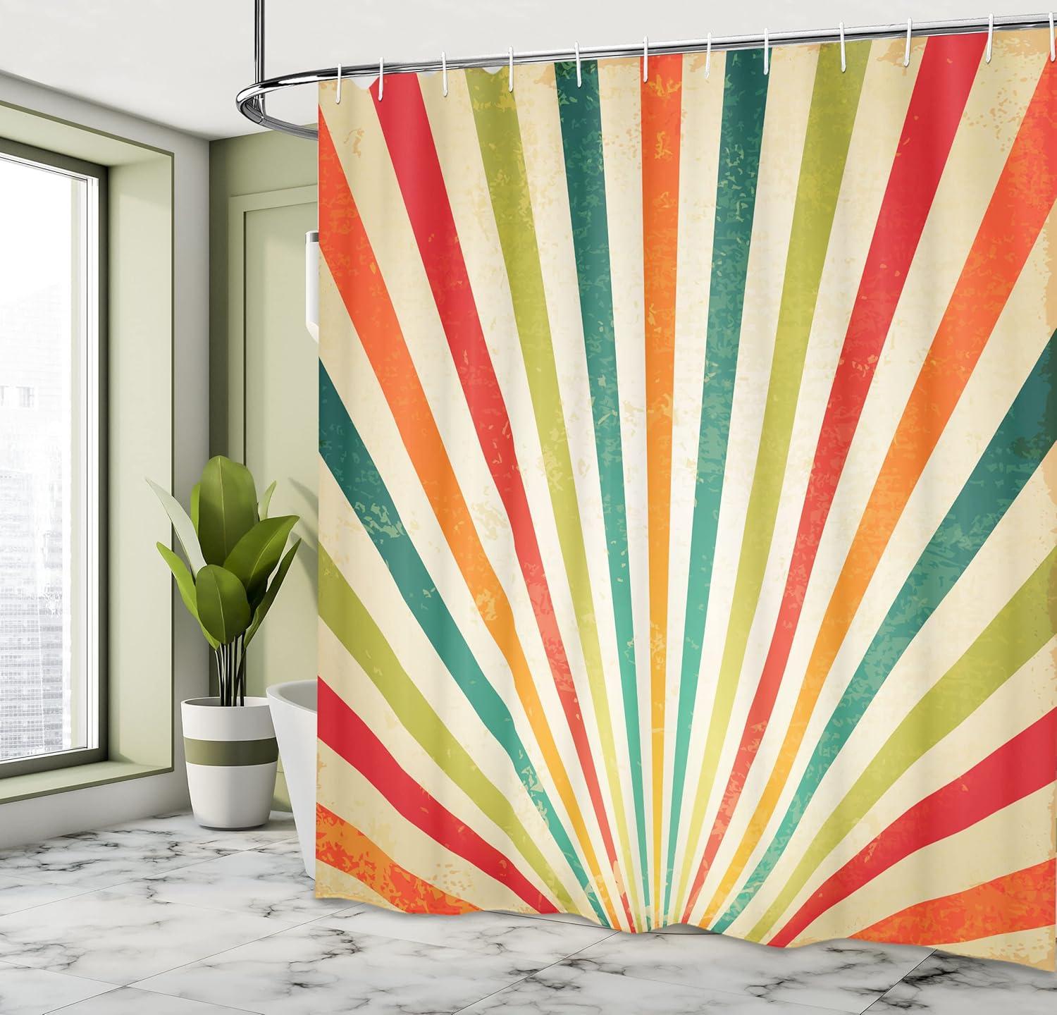 imageAmbesonne Sports Shower Curtain Cartoon Soccer Balls Showing Various Expressions Bored Laughing Happy Smiley Cloth Fabric Bathroom Decor Set with Hooks 69 W x 75 L White BlackTan Orange