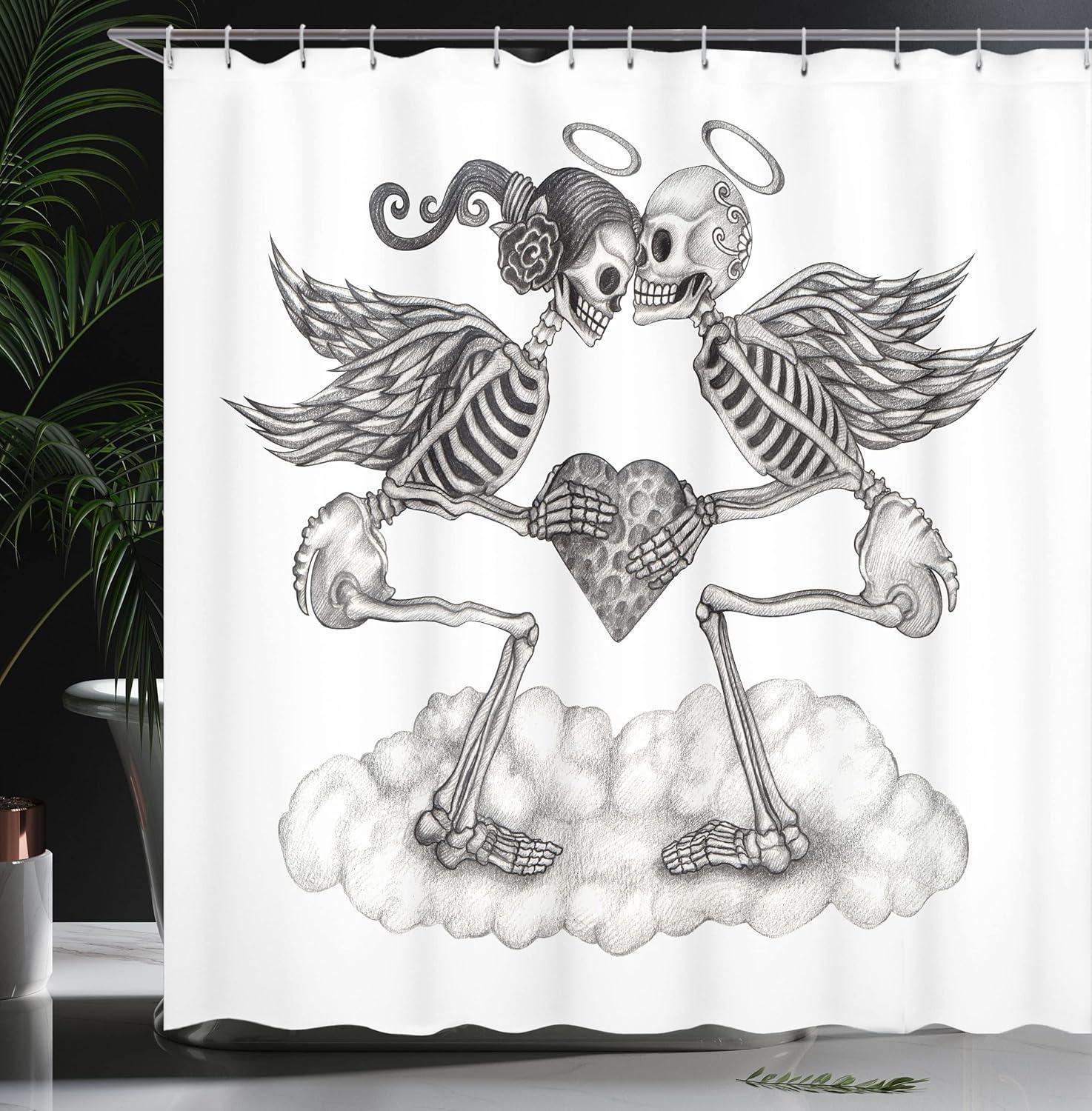 imageAmbesonne Sports Shower Curtain Cartoon Soccer Balls Showing Various Expressions Bored Laughing Happy Smiley Cloth Fabric Bathroom Decor Set with Hooks 69 W x 75 L White BlackBlack White