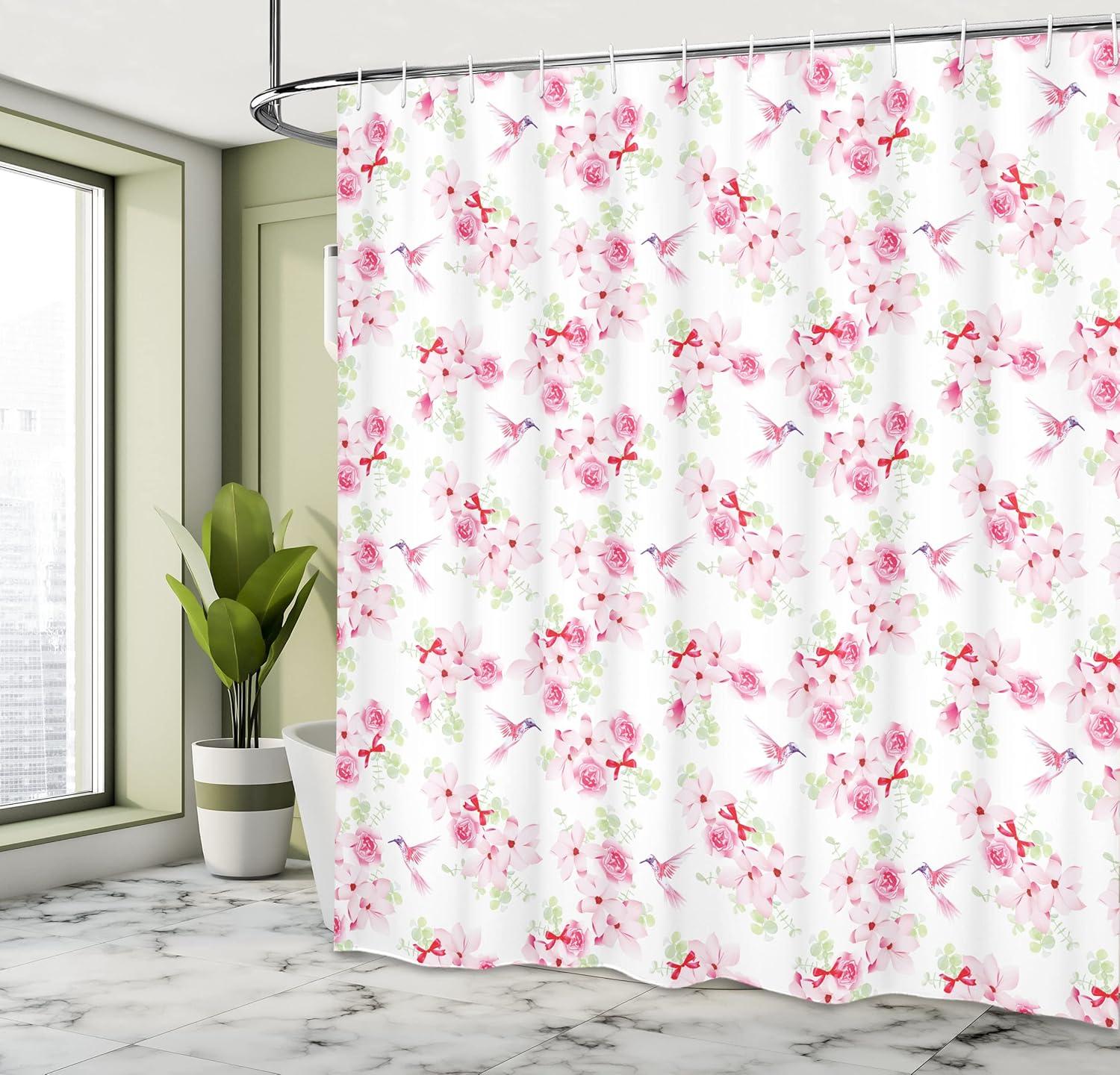 imageAmbesonne Sports Shower Curtain Cartoon Soccer Balls Showing Various Expressions Bored Laughing Happy Smiley Cloth Fabric Bathroom Decor Set with Hooks 69 W x 75 L White BlackPink Green